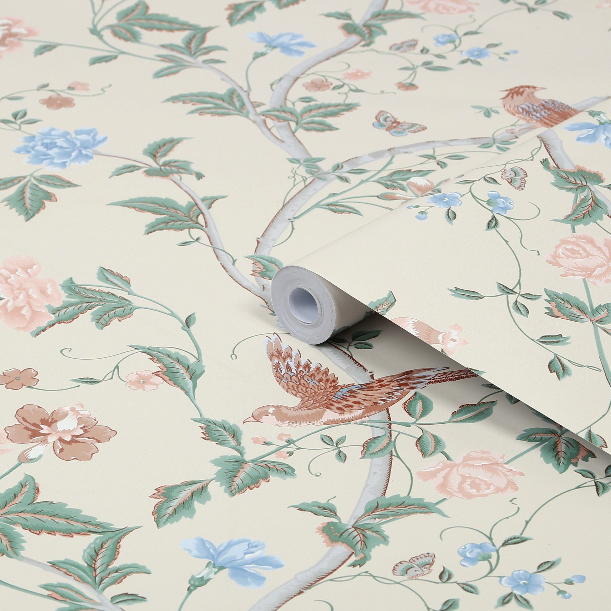 LAURA ASHLEY Vliestapete Summer Palace, glatt, geblümt, (1 St), 10mx52cm (ca. 5m2)
