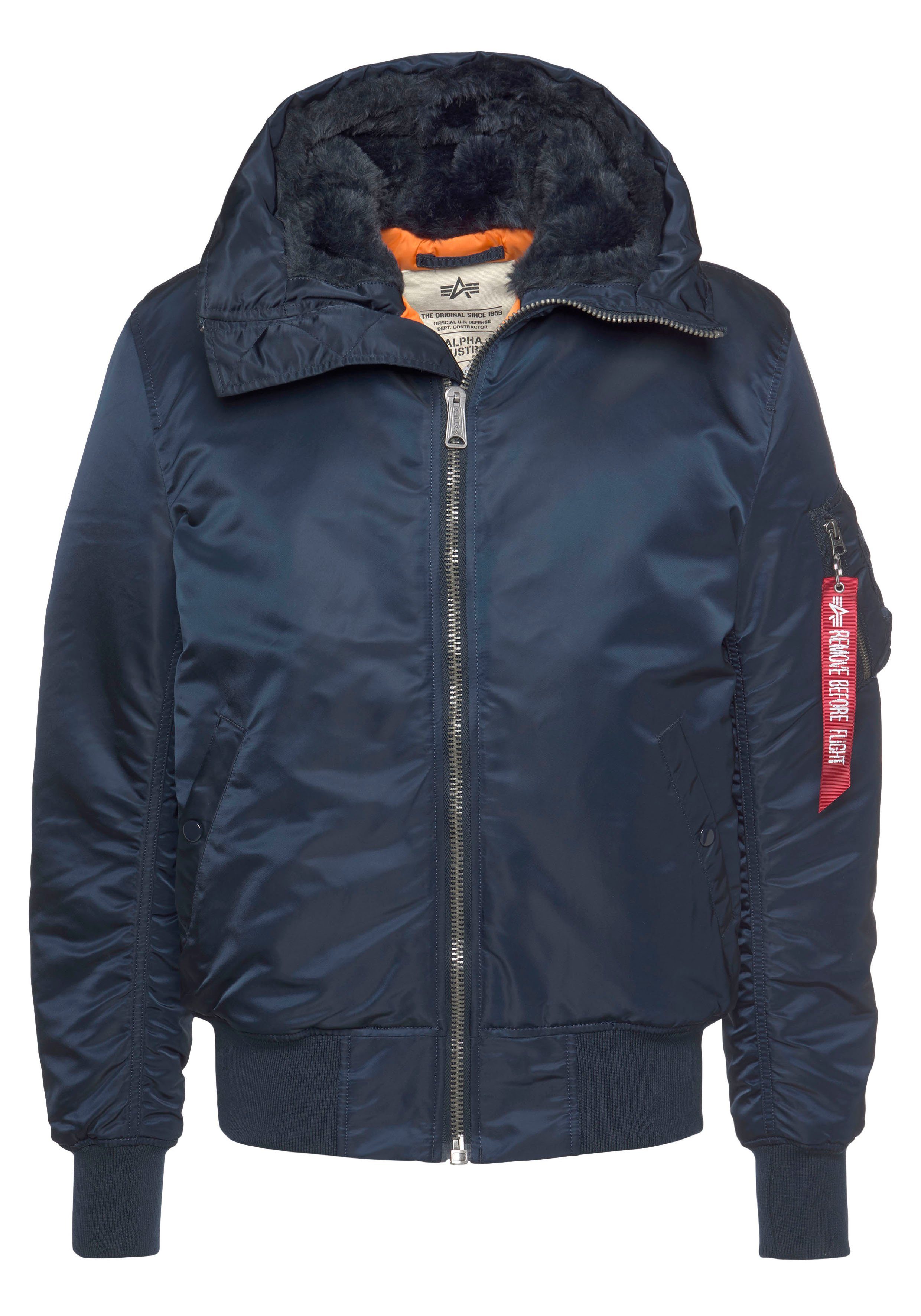 Alpha Industries Bomberjacke replica blue MA-1 HOODED