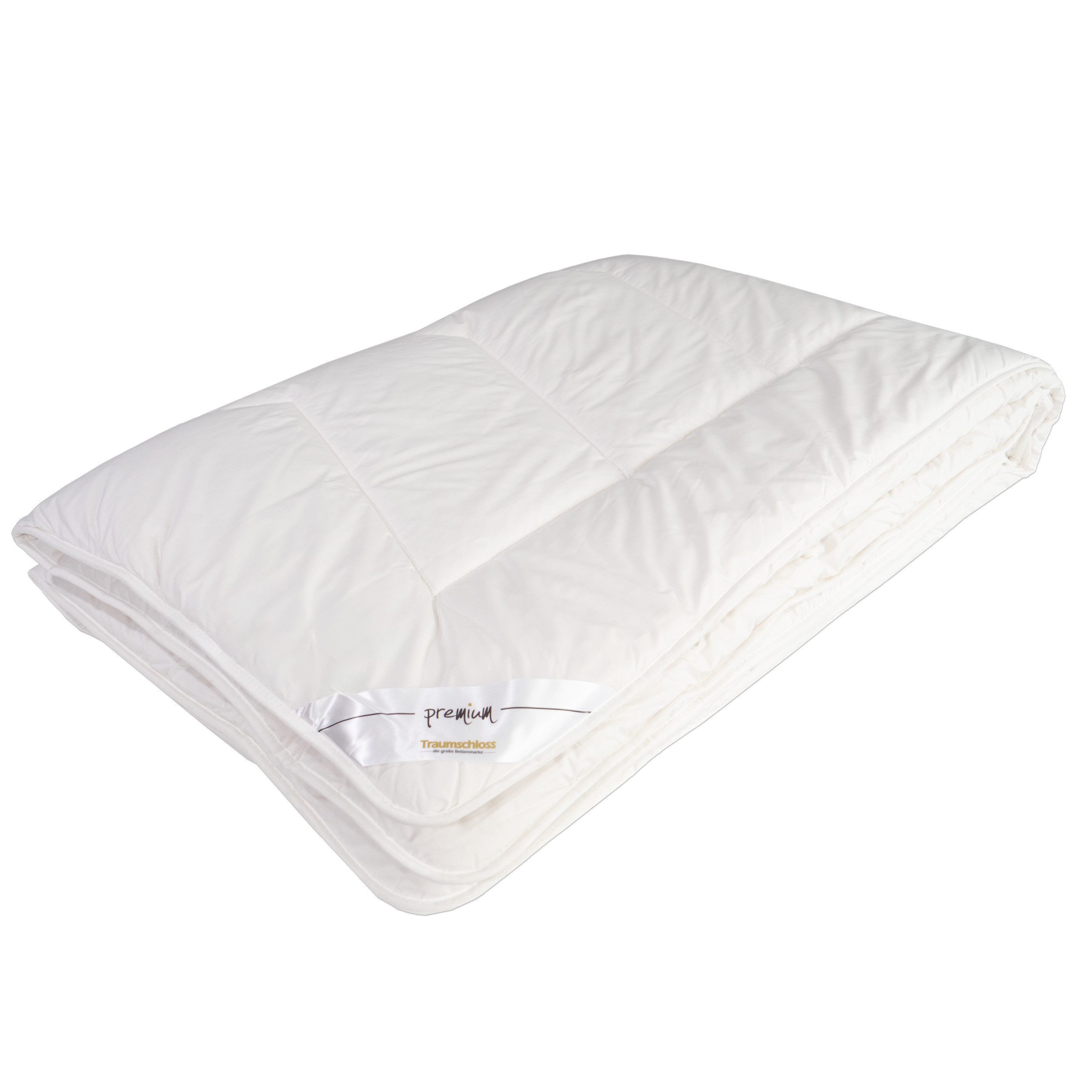 Traumschloss Microfaserbettdecke Premium, Füllung: 15% Kapok, 10% Lyocell, 75 Polyester, Bezug: 100% Baumwolle, Maximum an Volumen, Anschmiegsambarkeit und Feuchtigkeitsmanagement