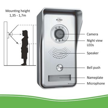 Elro DV447WIP Video-Türsprechanlage (Außenbereich, Innenbereich, 2-tlg., Video Gegensprechanlage mit App)