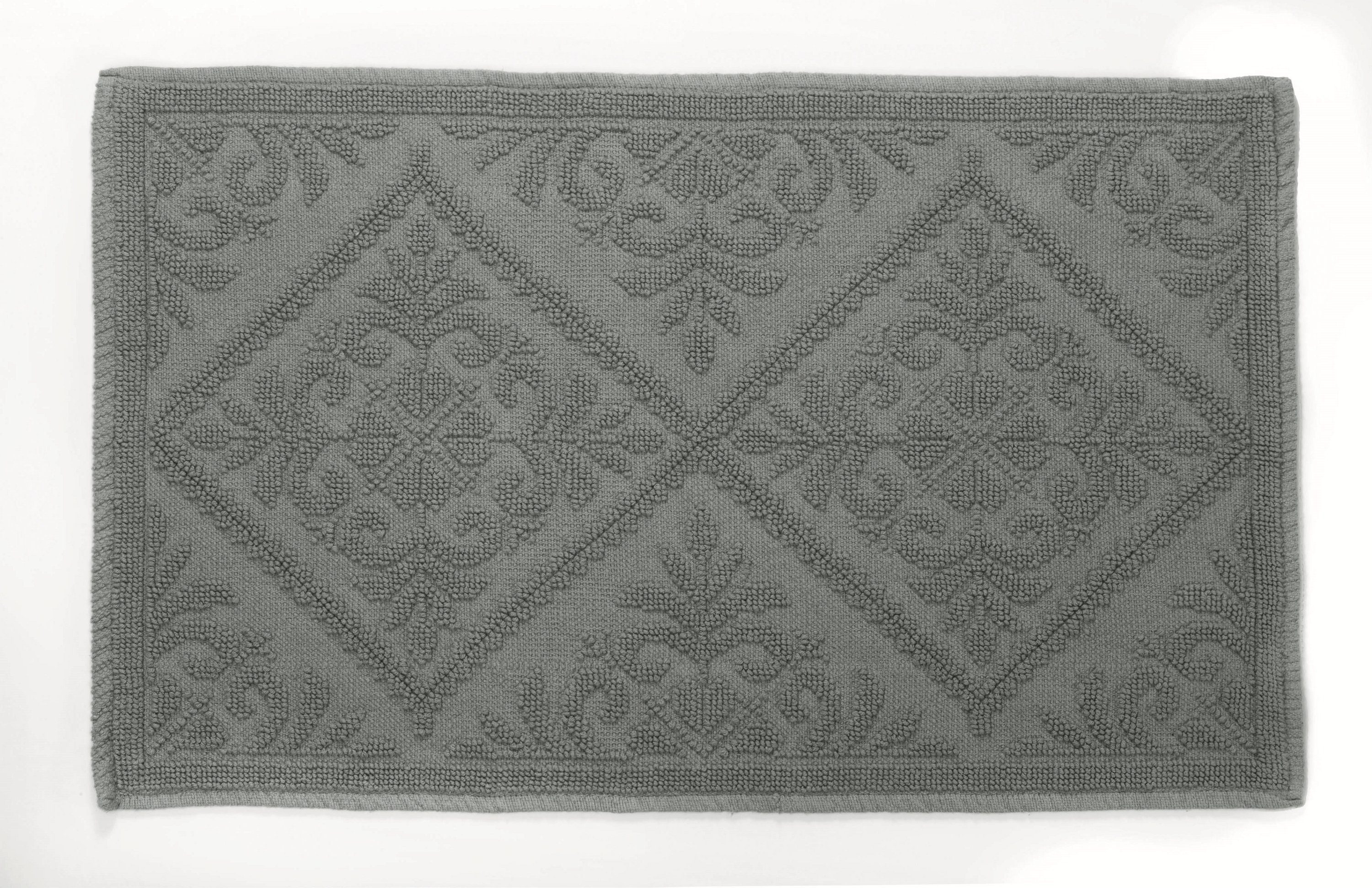 spirella Badematte MOA, Höhe 4 mm, Badteppich mit erhabenem Muster, 100% Baumwolle, Anti-Rutsch Beschichtung, Größe 50x80 cm, Für Fußbodenheizung geeignet, Waschbar 40°, Baumwolle, rechteckig
