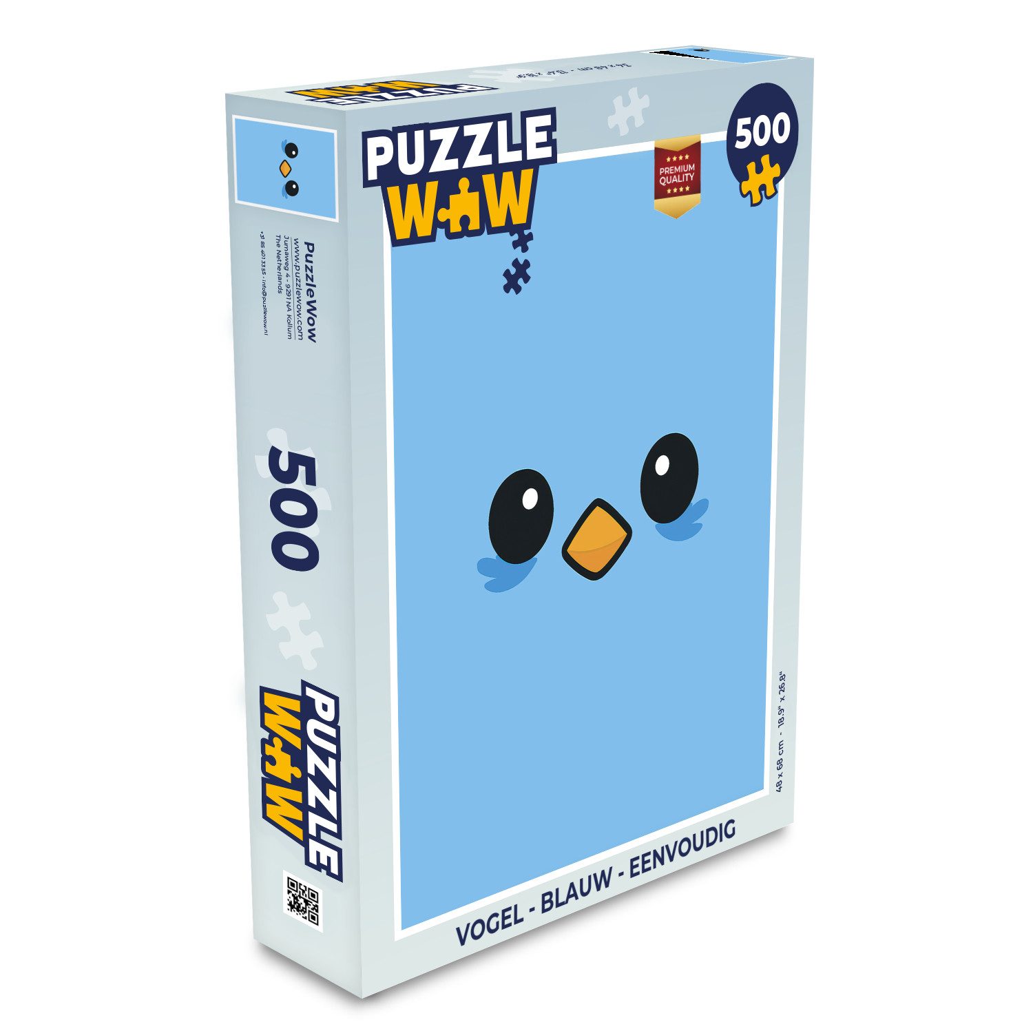 MuchoWow Puzzle Vogel - Blau - Einfach, 500 Puzzleteile, Foto-Puzzle, Bilderrätsel, Puzzlespiele, Spielzeug