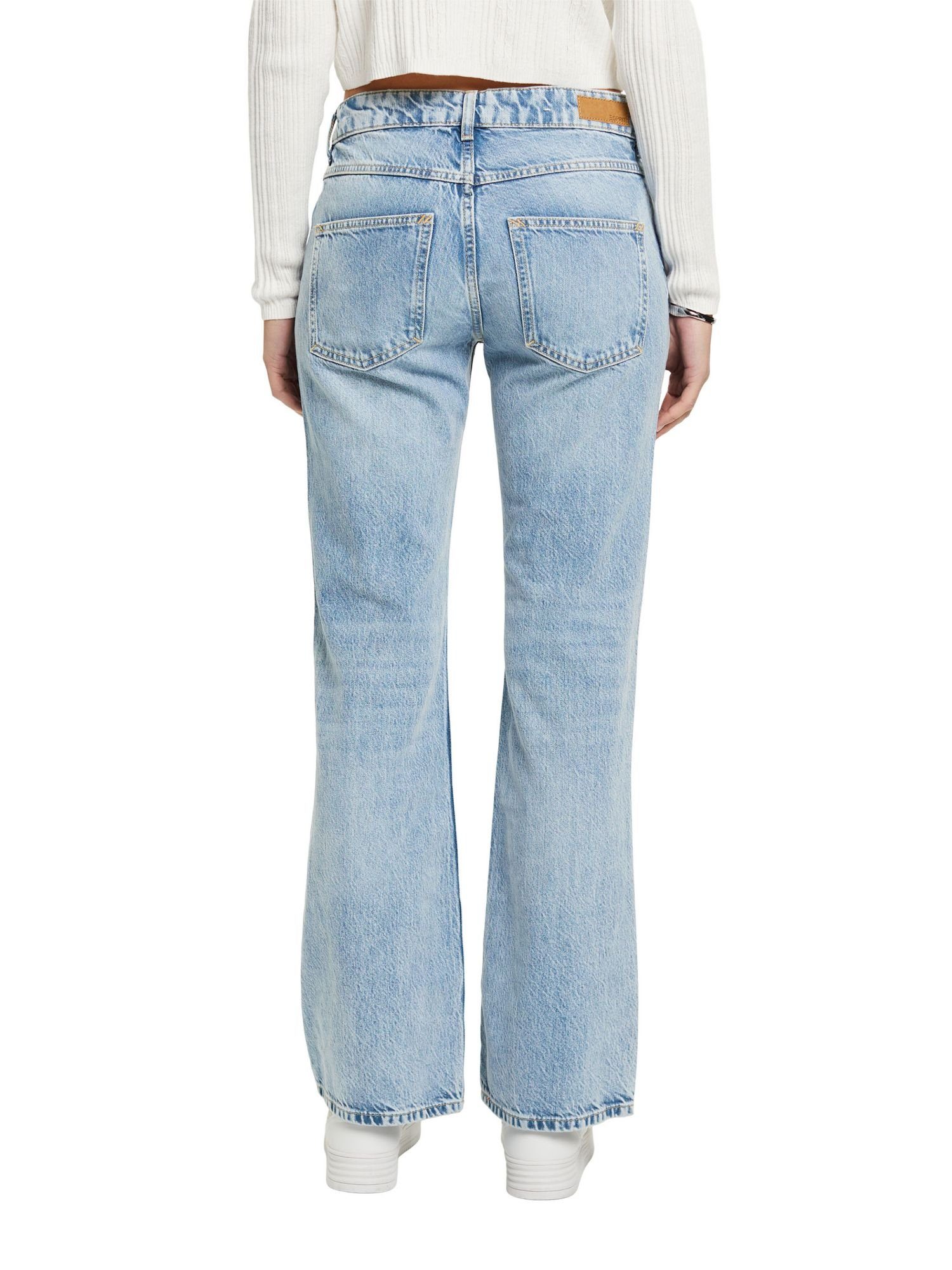 edc by Esprit 7/8-Hose Ausgestellte BLUE WASHED mit mittelhohem MEDIUM Bund Retro-Jeans