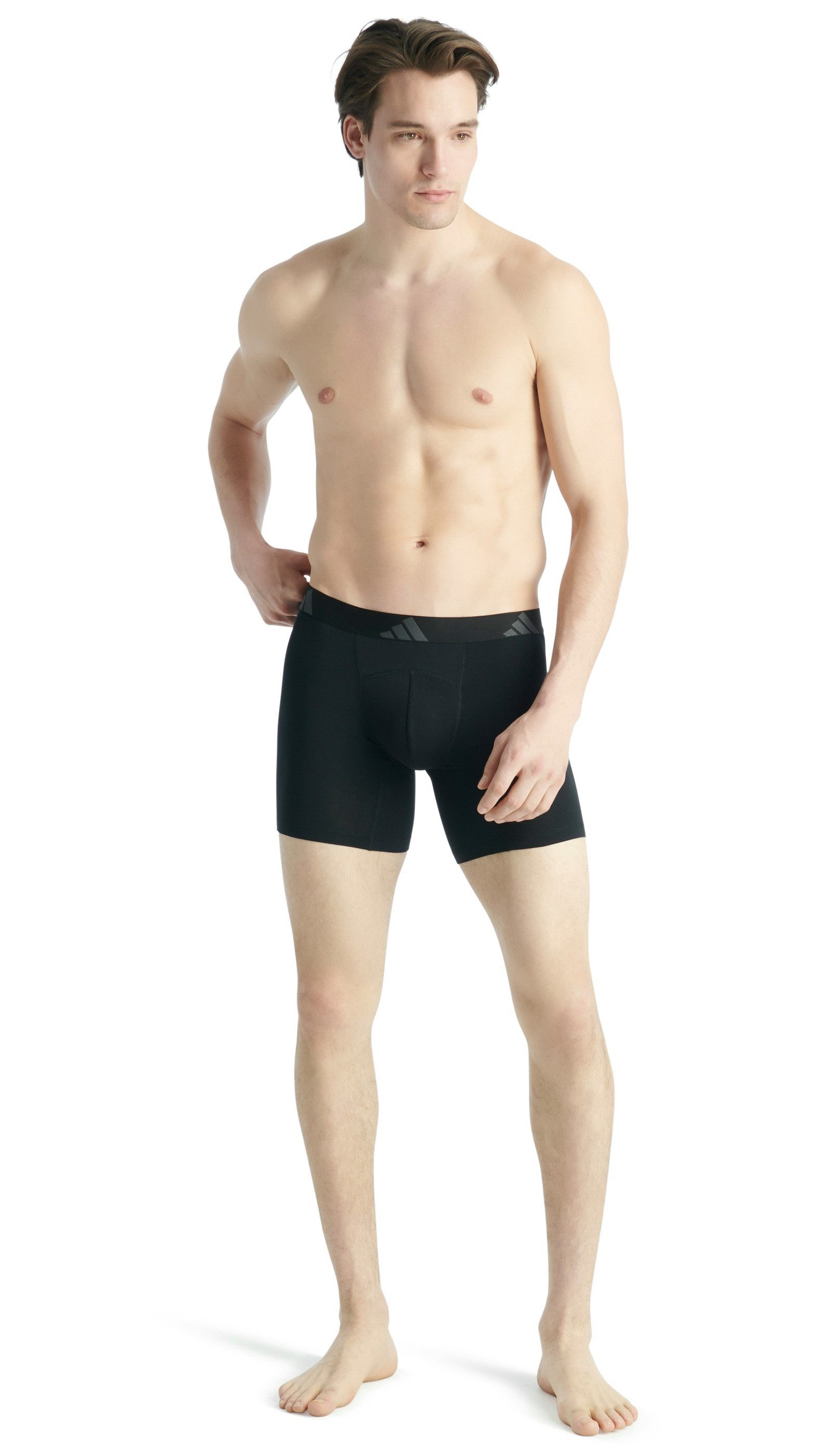 adidas Sportswear Boxer Active Flex Cotton Ergonomic (2er Pack) Belüftete Mesh-Rückenpartie und -Schritt, elastisch, ohne Eingriff