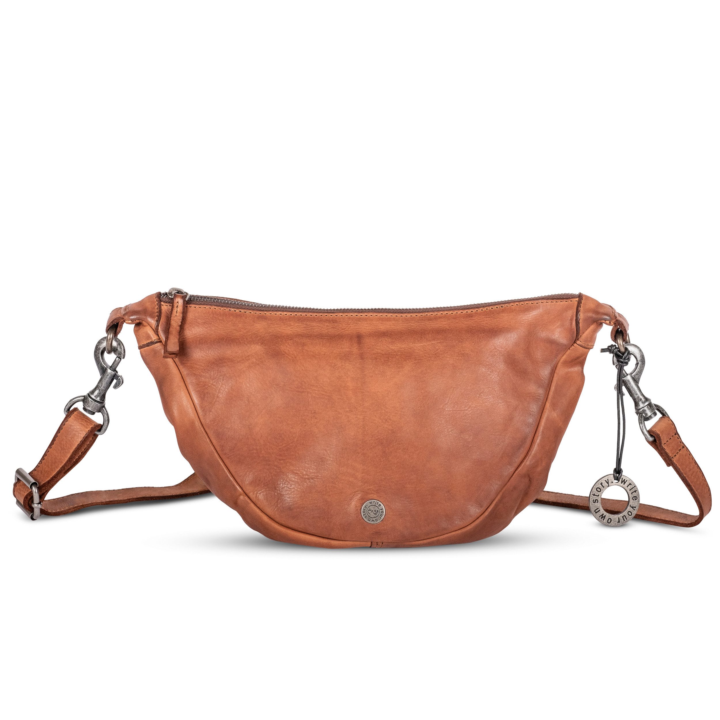 Cas8 Umhängetasche in halbmondform - Moonbag für Damen aus premium Leder