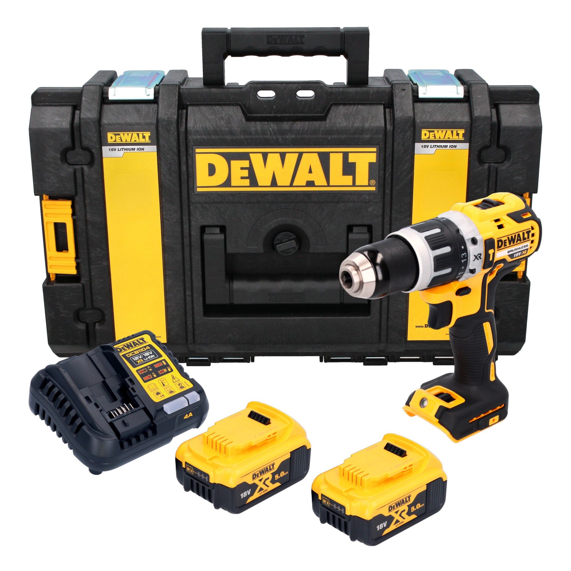 DeWalt Akku-Schlagbohrschrauber DCD 796 P2 18V 70Nm Brushless + 2x Akku 5,0 Ah + Ladegerät + Tough Box