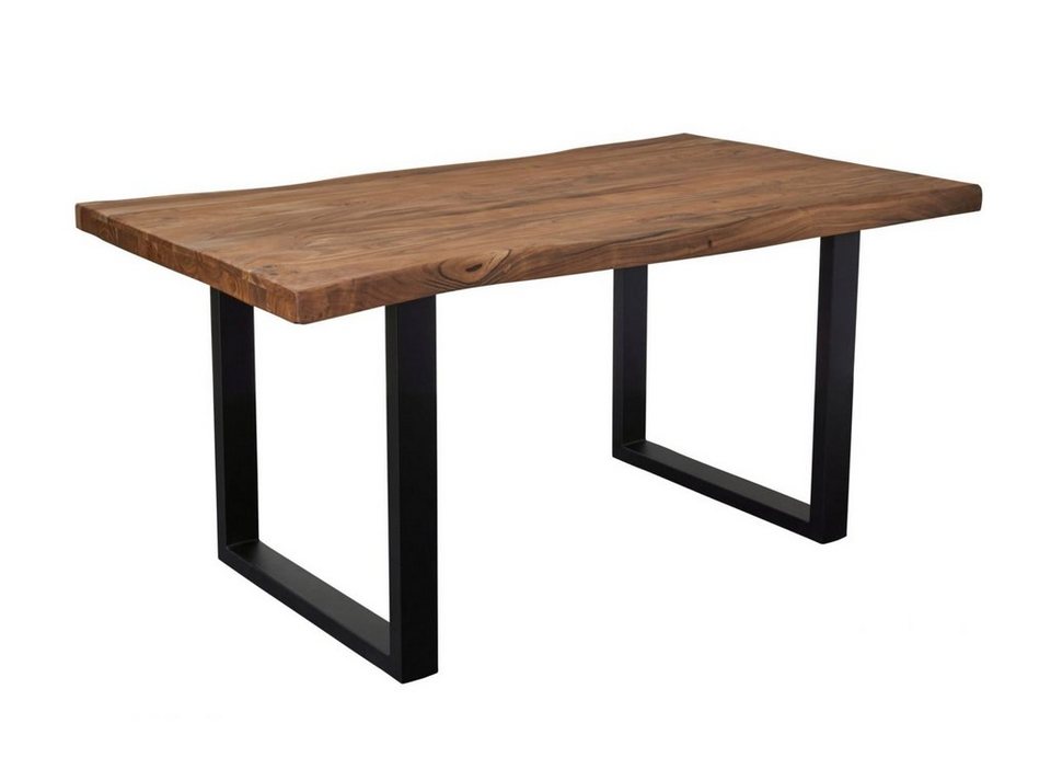 hochwertigem Tisch), 1 Baumkanten LC Massivholz Design Home massiver (Set, Tischplatte Akazienholz Esstisch aus Akazienholz Industrial Holztisch