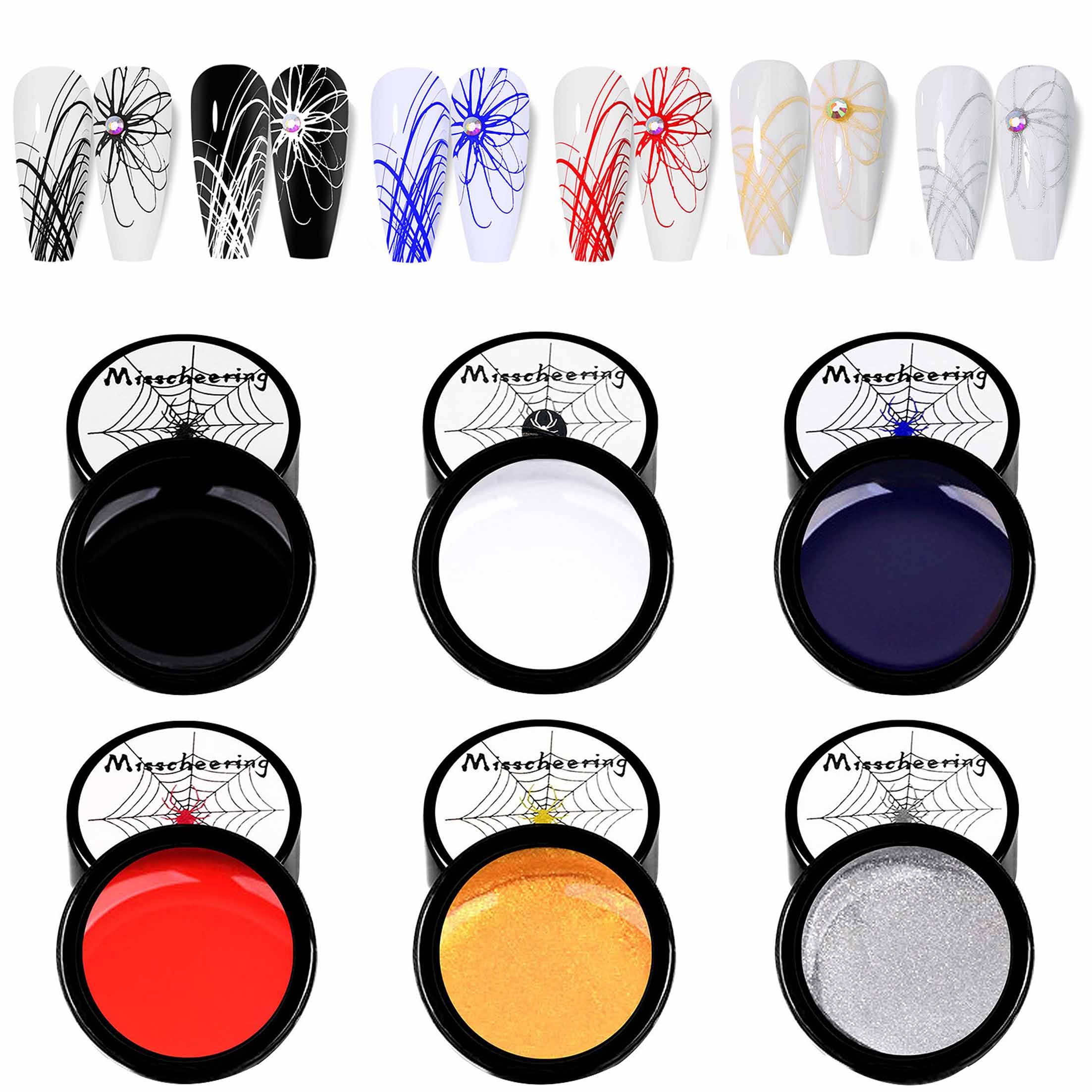 KINSI Nagellack-Set 6 Farben Gel Nagellack Set, Drahtziehen UV Aushärtung, 5ml Nagelgel, 6-tlg., Schnelltrocknend, vegane Formel