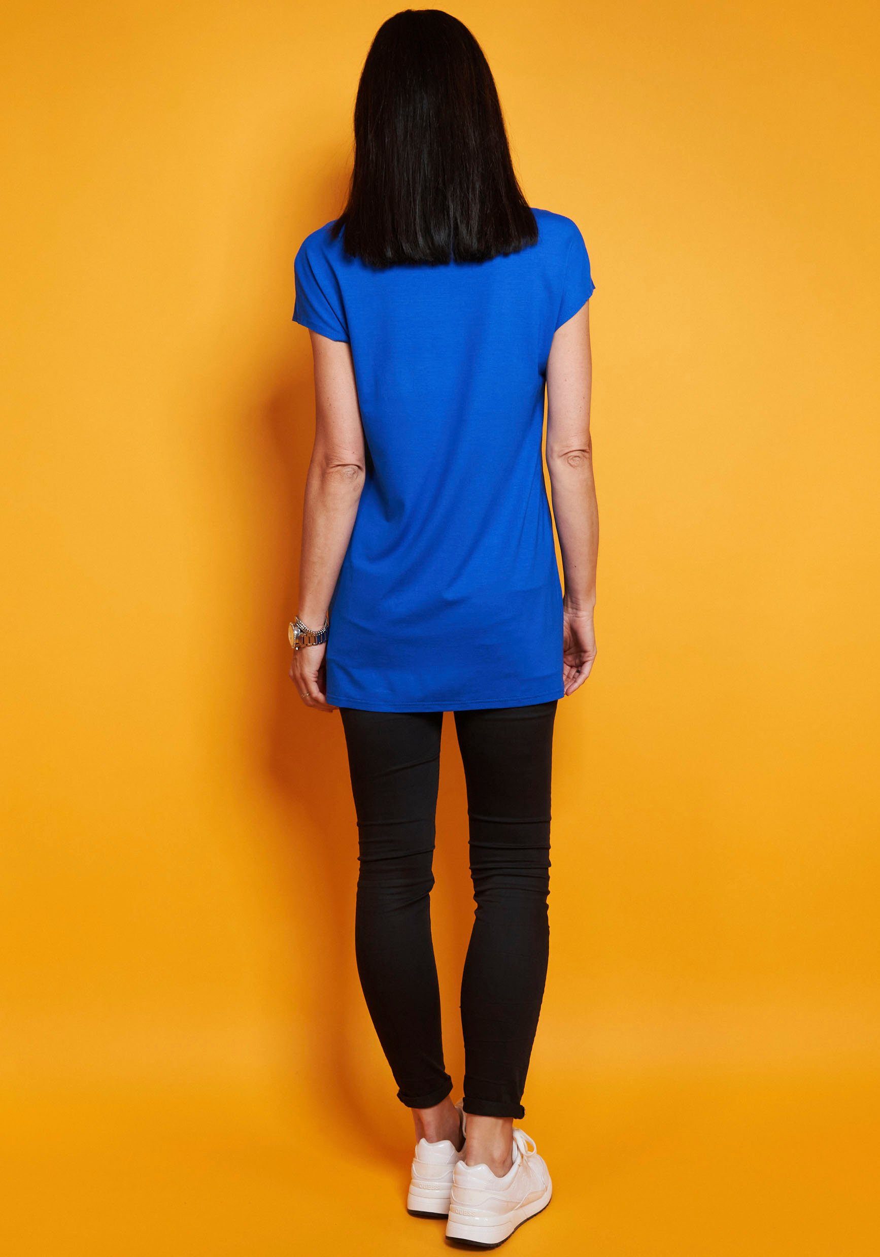 Seidel Moden Longshirt in schlichtem Design blau