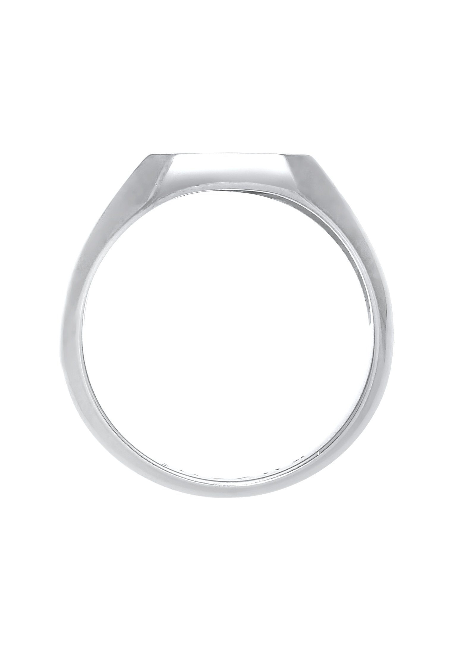 Kuzzoi Siegelring Herren Siegelring Emaille Schwarz Basic 925 Silber