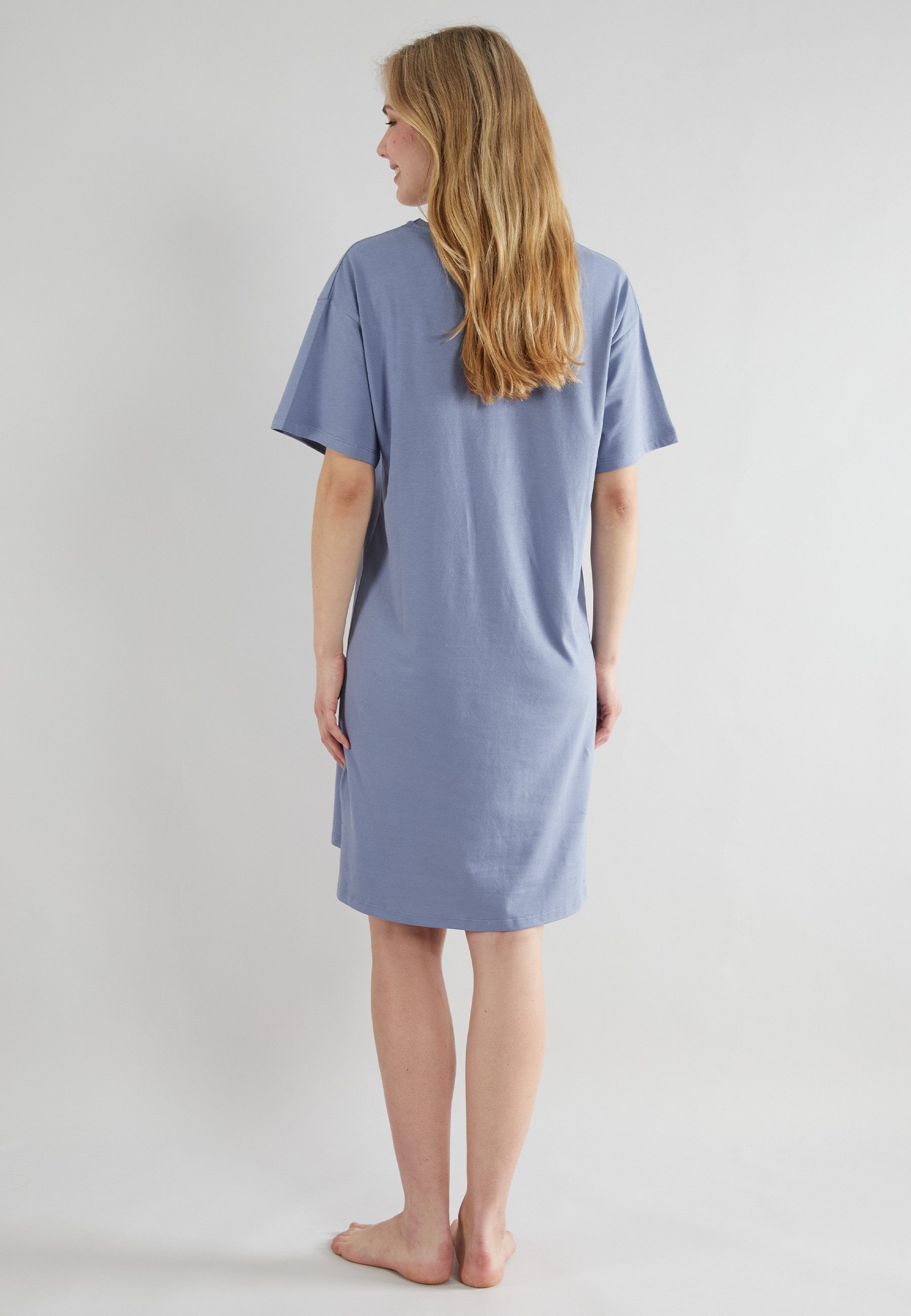 TOM TAILOR Nachthemd Charlotte mit Logo, Kurzarm, Rundhalsausschnitt, hautfreundlich, atmungsaktiv