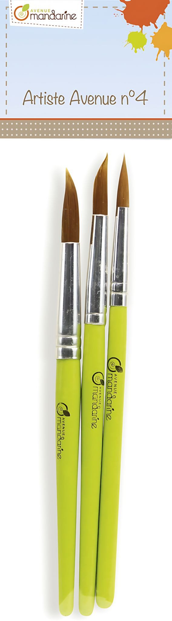 Avenue Mandarine Malpinsel Avenue Mandarine Set 3 Pinsel syntetisch rund