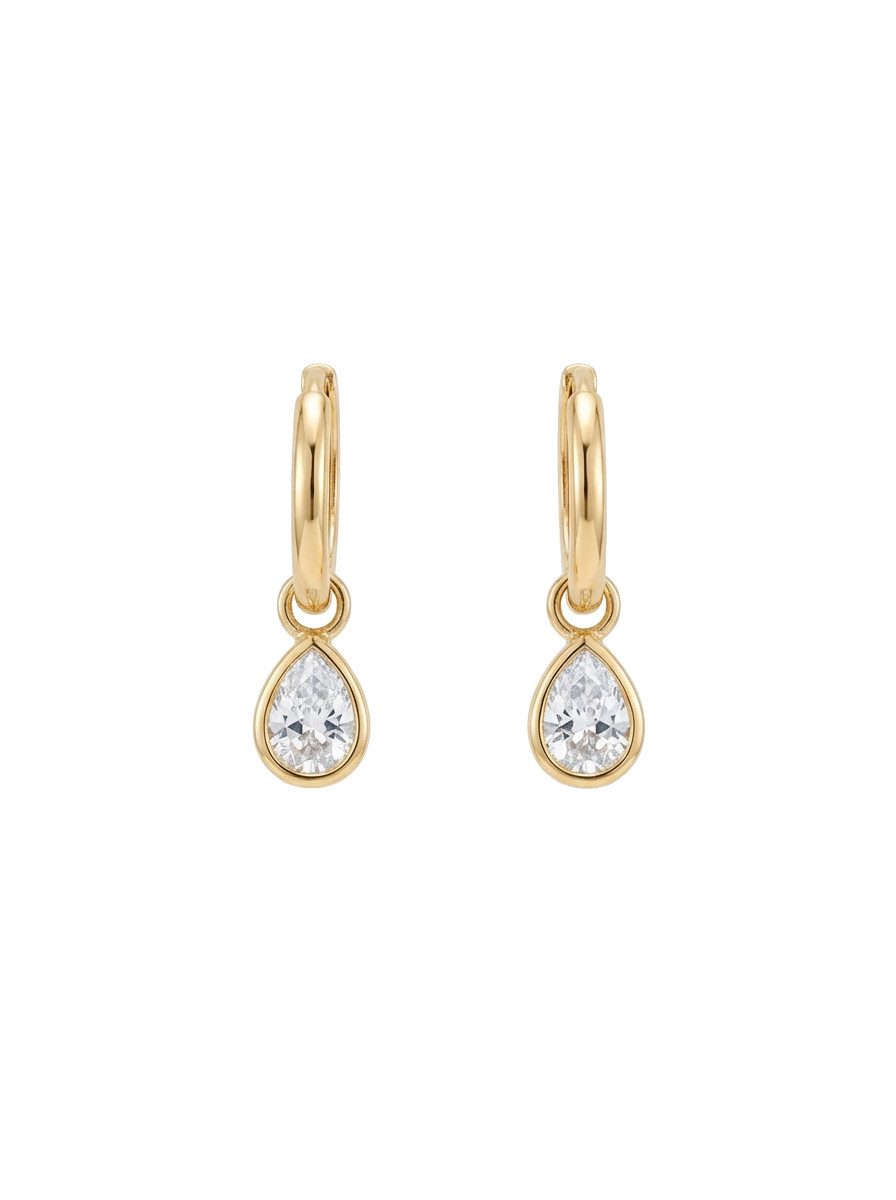 Suzan Gold Paar Creolen Suzan Gold® 375 Echtgold Creolen für Damen mit tropfenförmigem