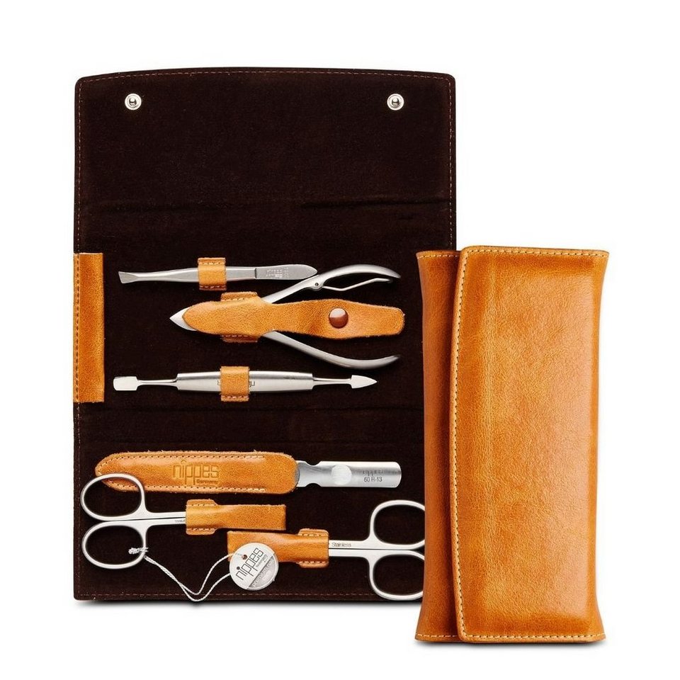 nippes Solingen Maniküre-Etui Nippes Maniküre Sets Cognac, 3