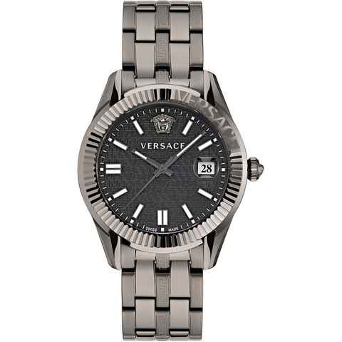 Versace Quarzuhr GRECA TIME, VE3K00622, Armbanduhr, Herrenuhr, Datum, Swiss Made, Leuchtzeiger, analog