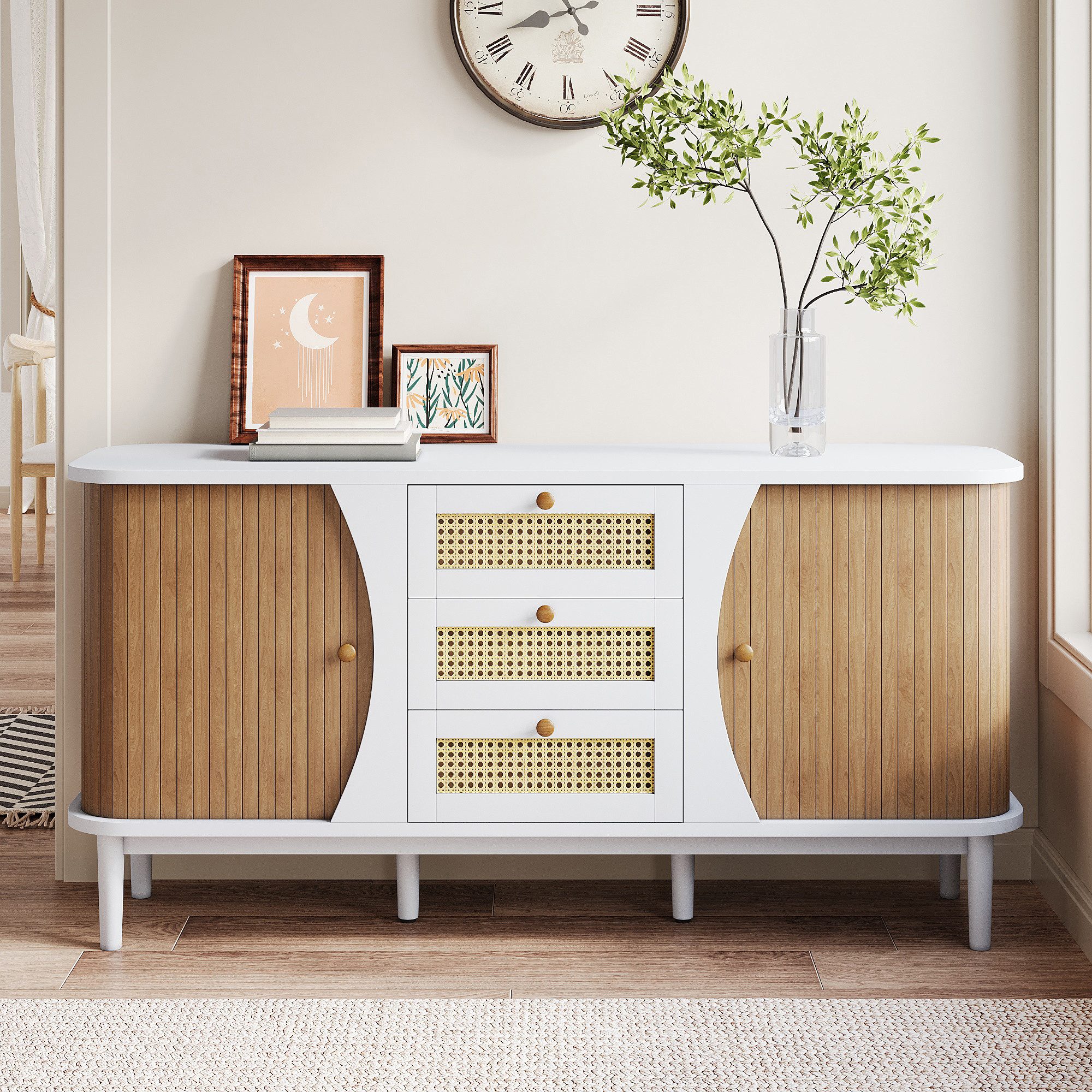 OKWISH Sideboard mit viel Stauraum (Kommode, Anrichte, Wohnzimmerschrank, H günstig online kaufen