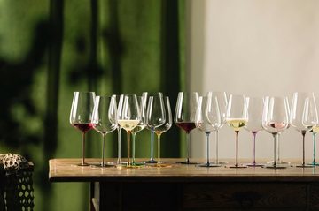 Eisch Weinglas INSPIRE SENSISPLUS, Made in Germany, Kristallglas, Veredelung der farbigen Stiele in Handarbeit, 2-teilig