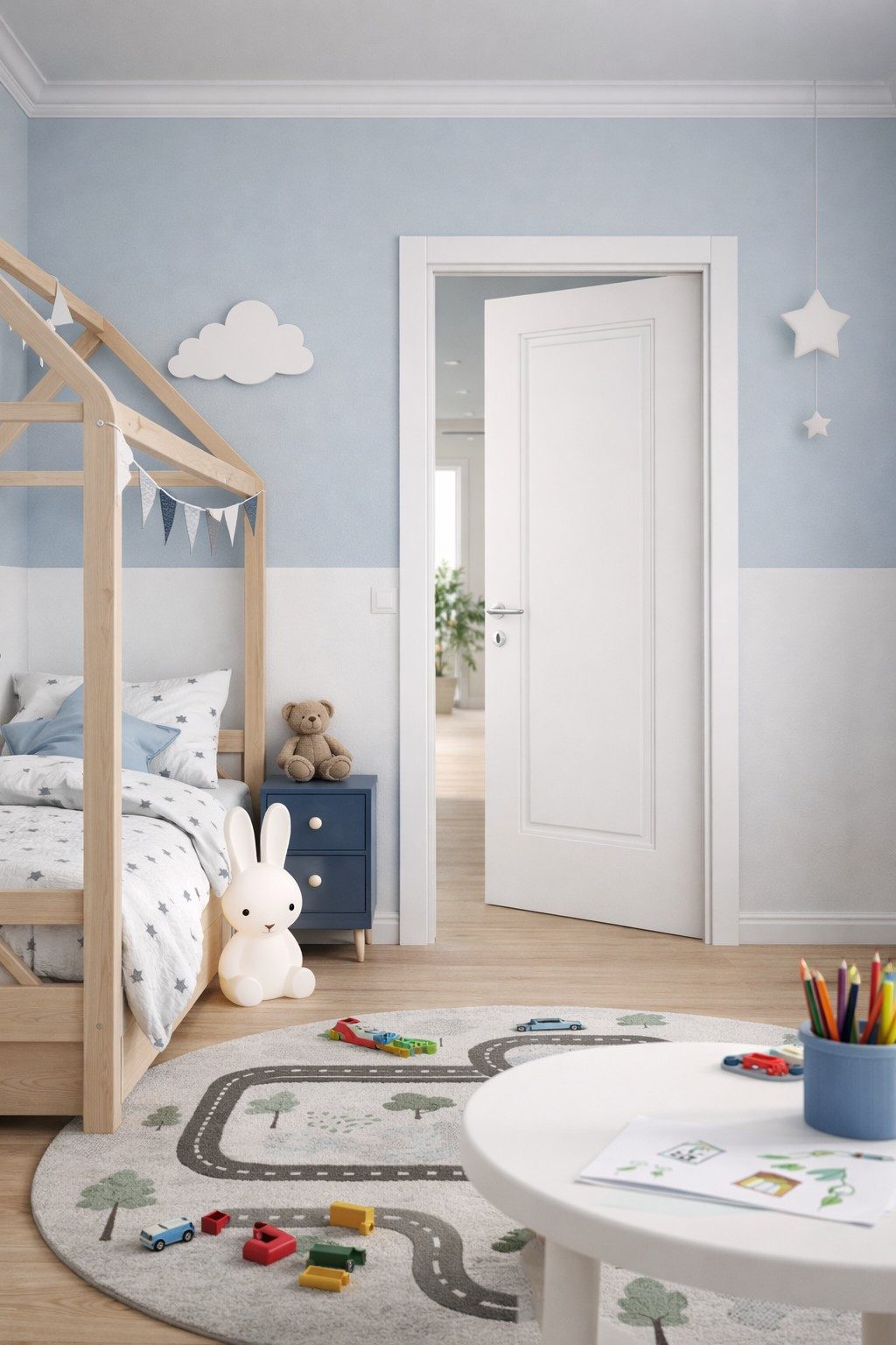 Xlmoebel Zimmertür Graue Innentür aus Holz im modernen, minimalistischen Design (Einzeltür), Made in Europa