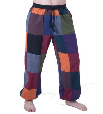 KUNST UND MAGIE Yogahose Bunte Patchwork Freizeit Hose Boho Unisex Hippiehose Nachhaltig