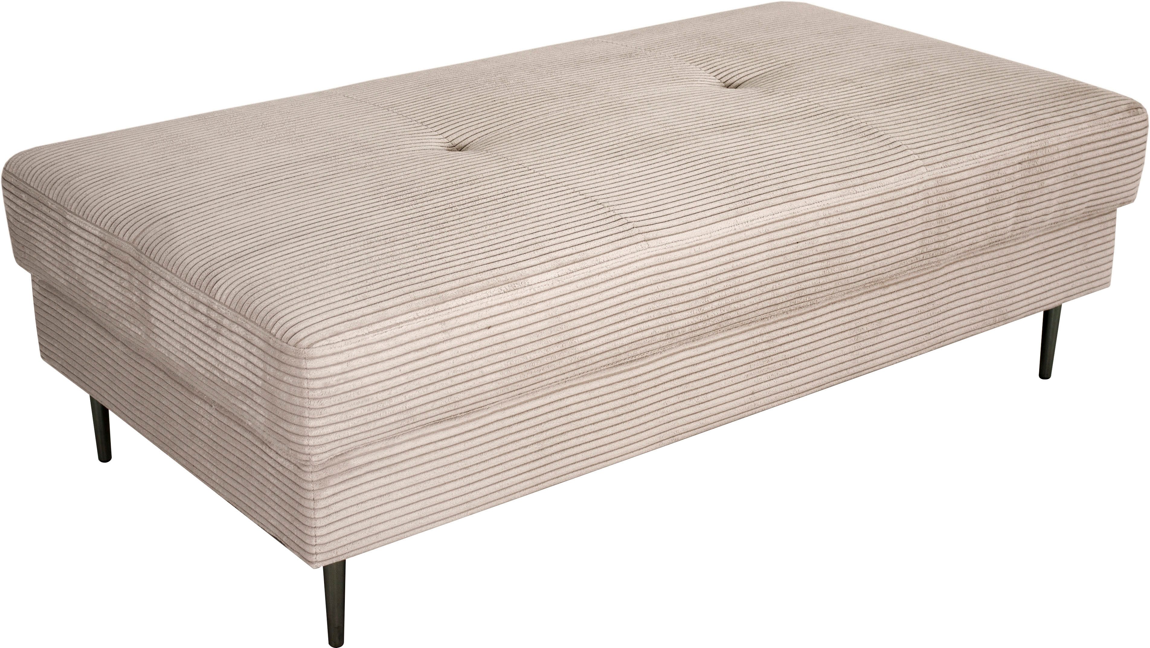 OTTO home Hocker Summer B: 142cm, in Cord & Struktur erhältlich, schwarze Metallfüße