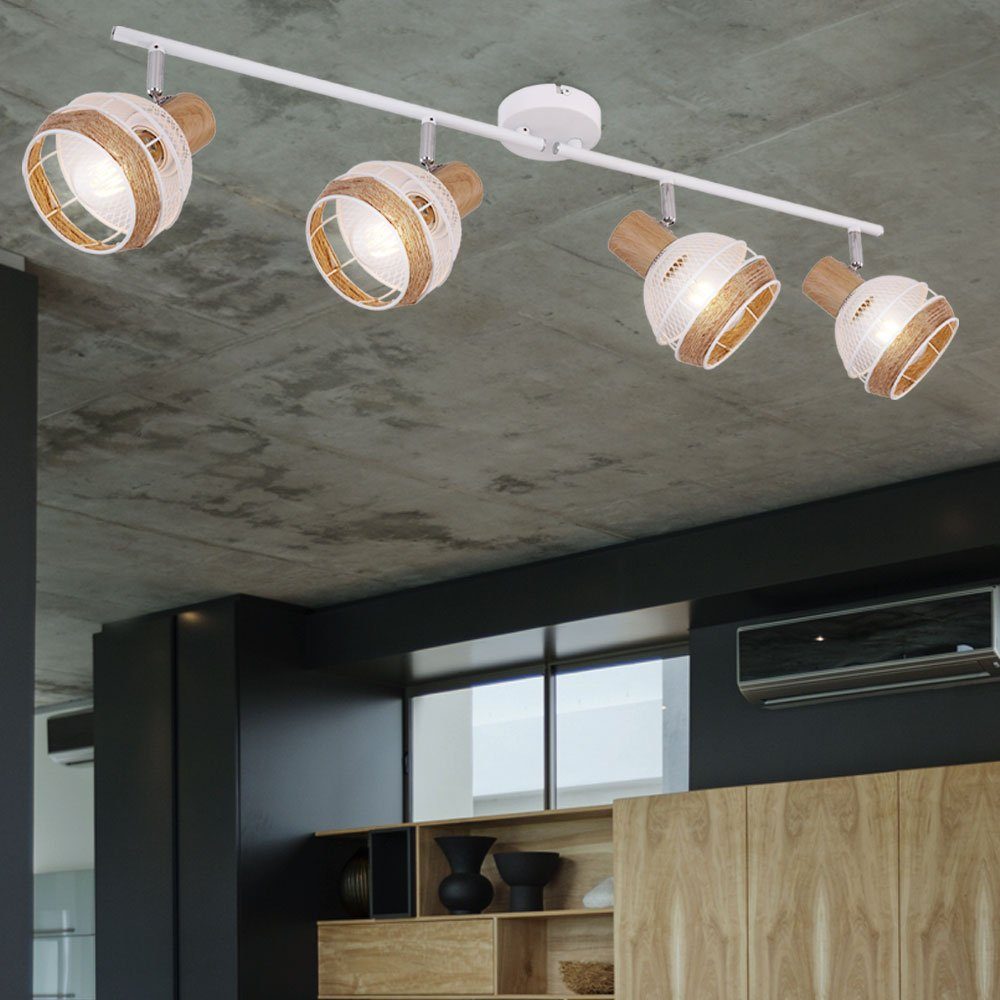 LED Decken Lampe Spots beweglich Flur Küchen Beleuchtung Strahler Leuchte Holz