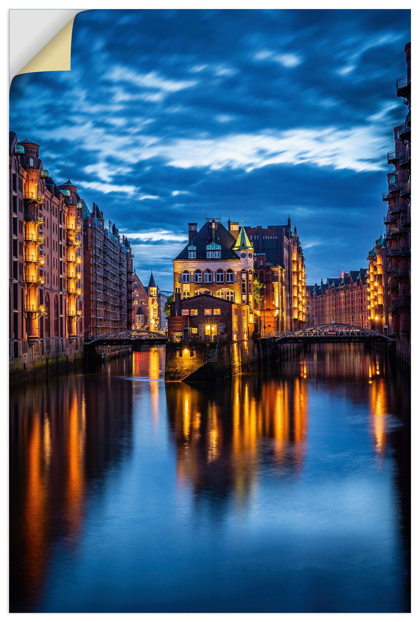 Artland Wandbild Wasserschloss Speicherstadt in Hamburg, Hamburg (1 St), als Alubild, Leinwandbild, Poster, Wandaufkleber in verschied. Größen