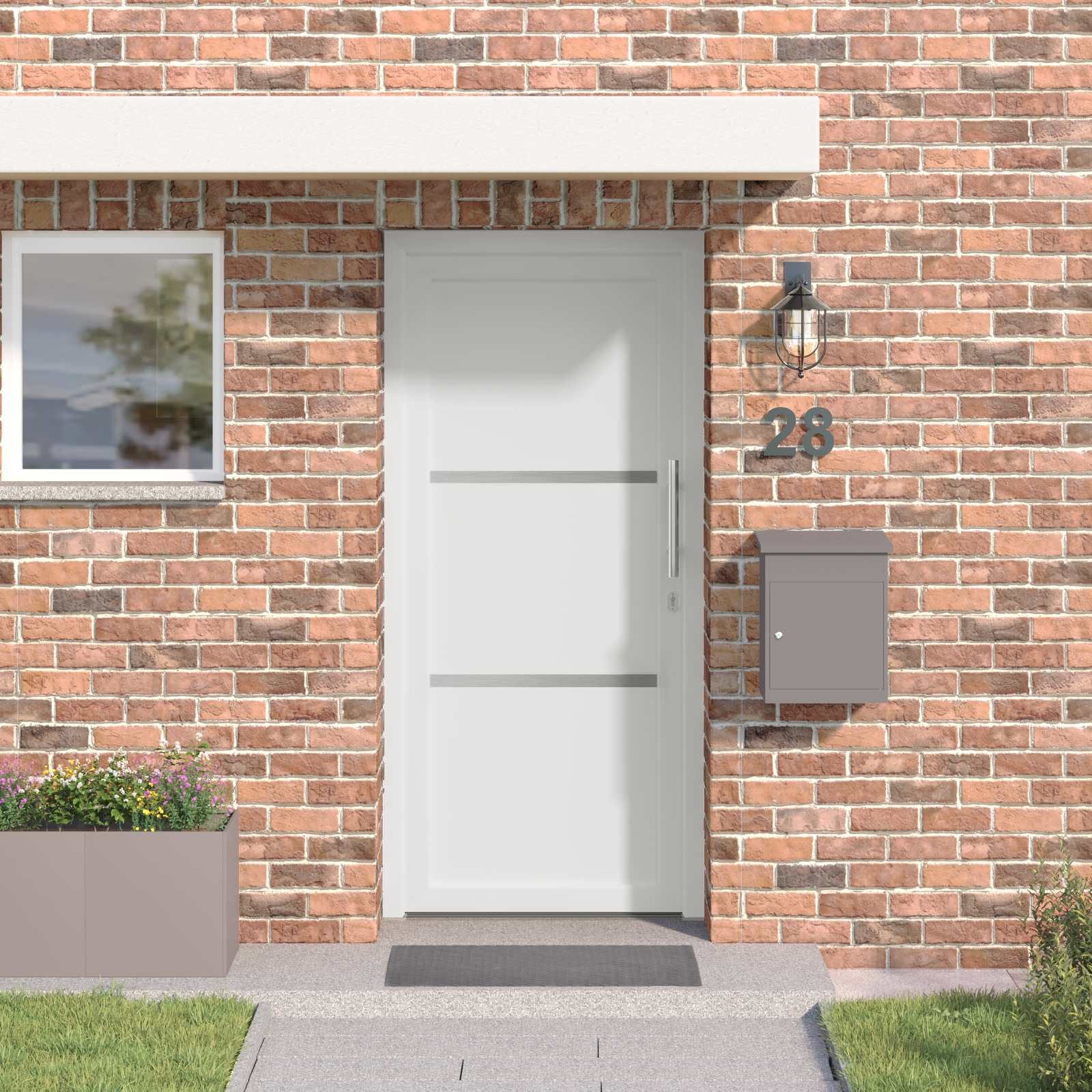 vidaXL Haustür Vordertür 108 x 208 cm PVC Weiß (1-St)