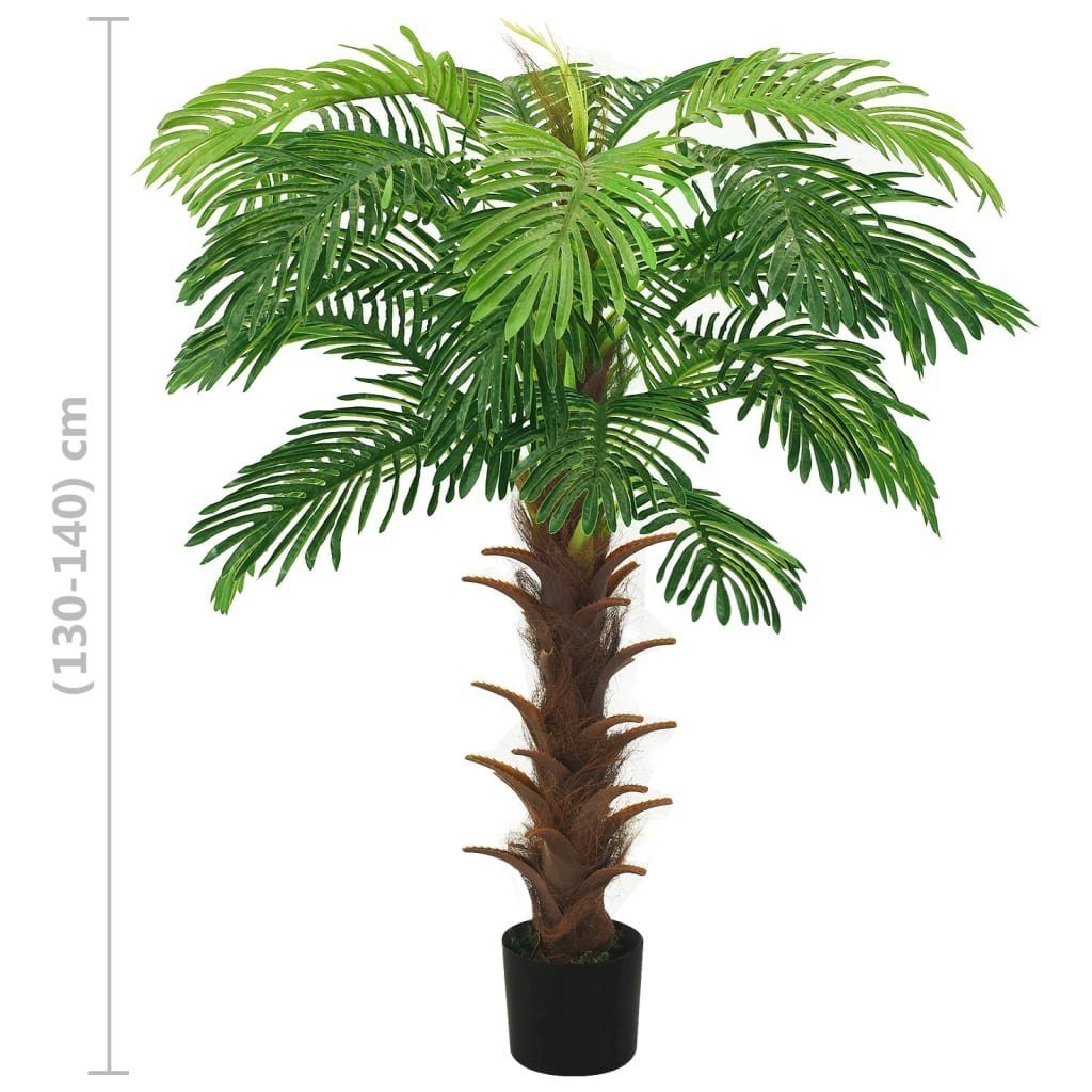 Palme Topf 140 cm 140 Grün, Künstliche cm furnicato, Cycas Kunstpflanze Höhe mit