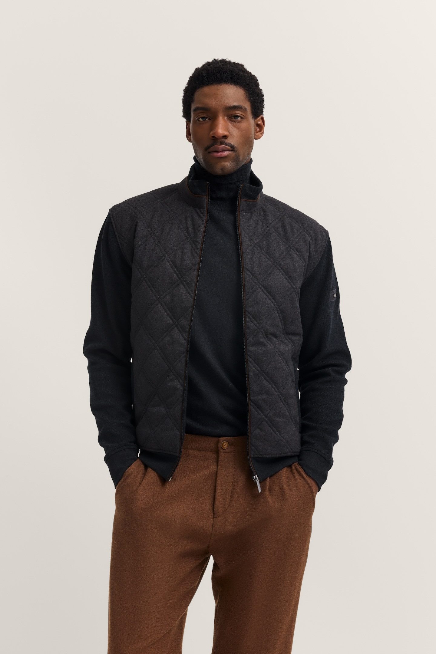 bugatti Sweatjacke Regular Fit mit Rautensteppung günstig online kaufen