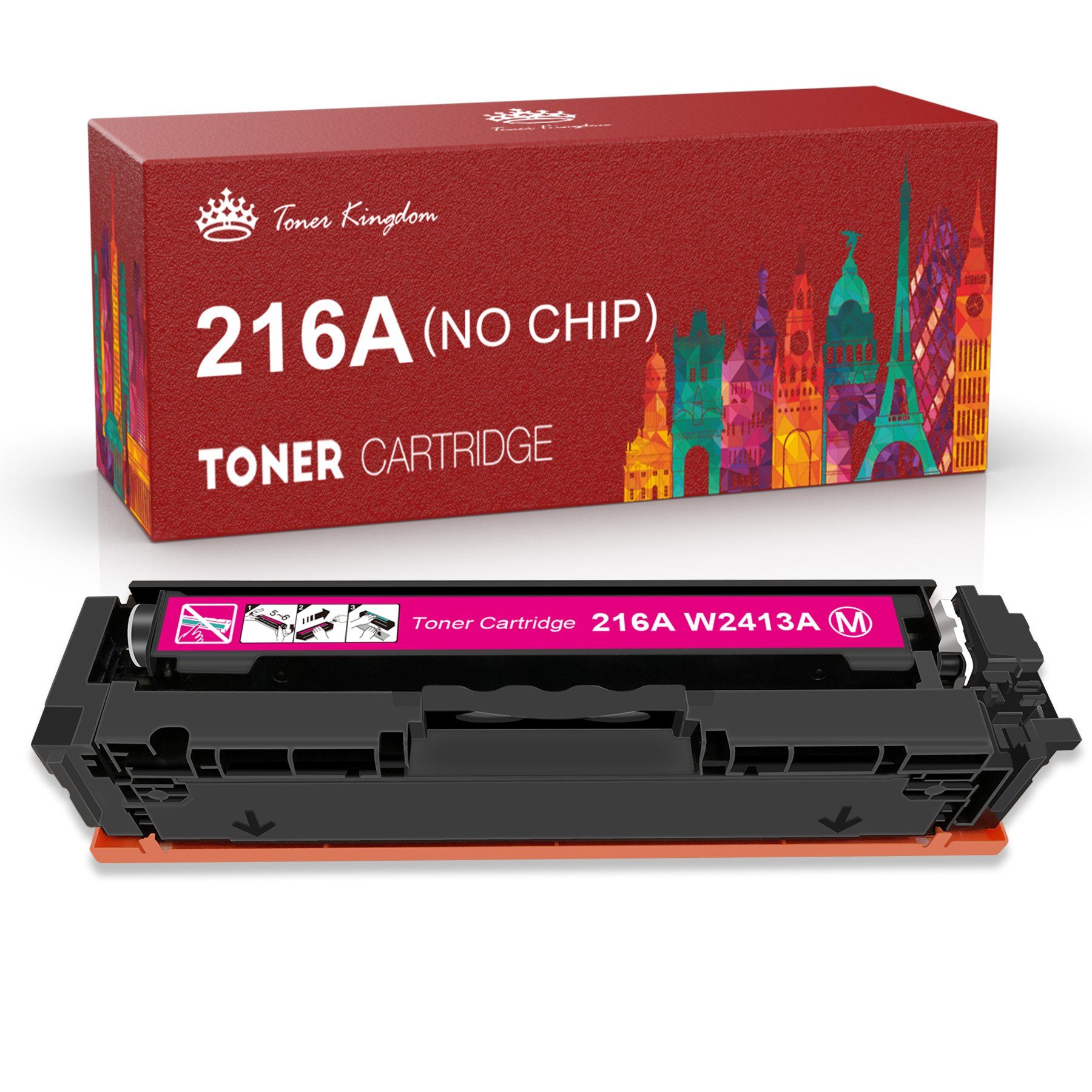 Toner Kingdom Tonerpatrone für HP 216A Ersatz 216 A HP216A HP216 Color Magenta
