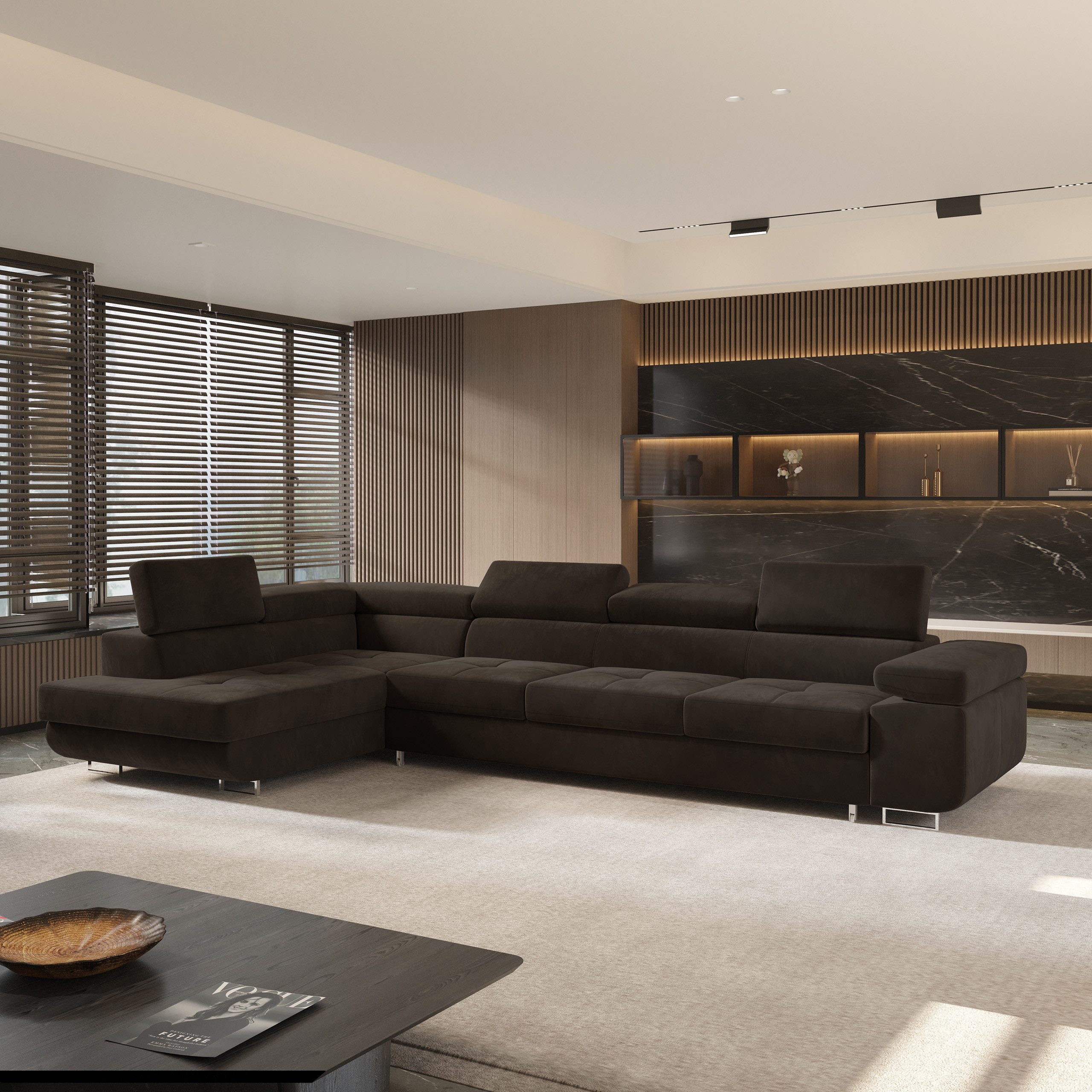 Masseno Ecksofa VICENTE mit Schlaffunktion L-Form, Sofa mit Bettkasten günstig online kaufen