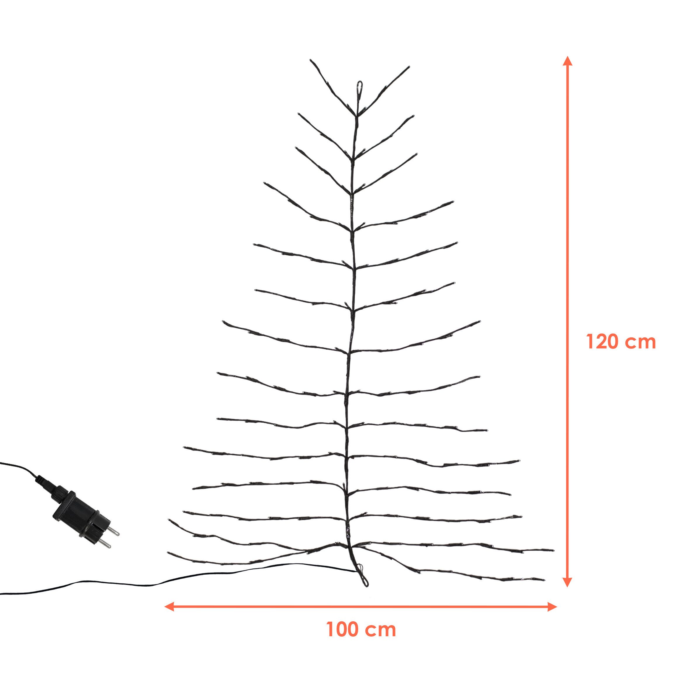 Spetebo LED Wandleuchte Weihnachtsbaum Wandbild für Außen mit Netzstecker - günstig online kaufen