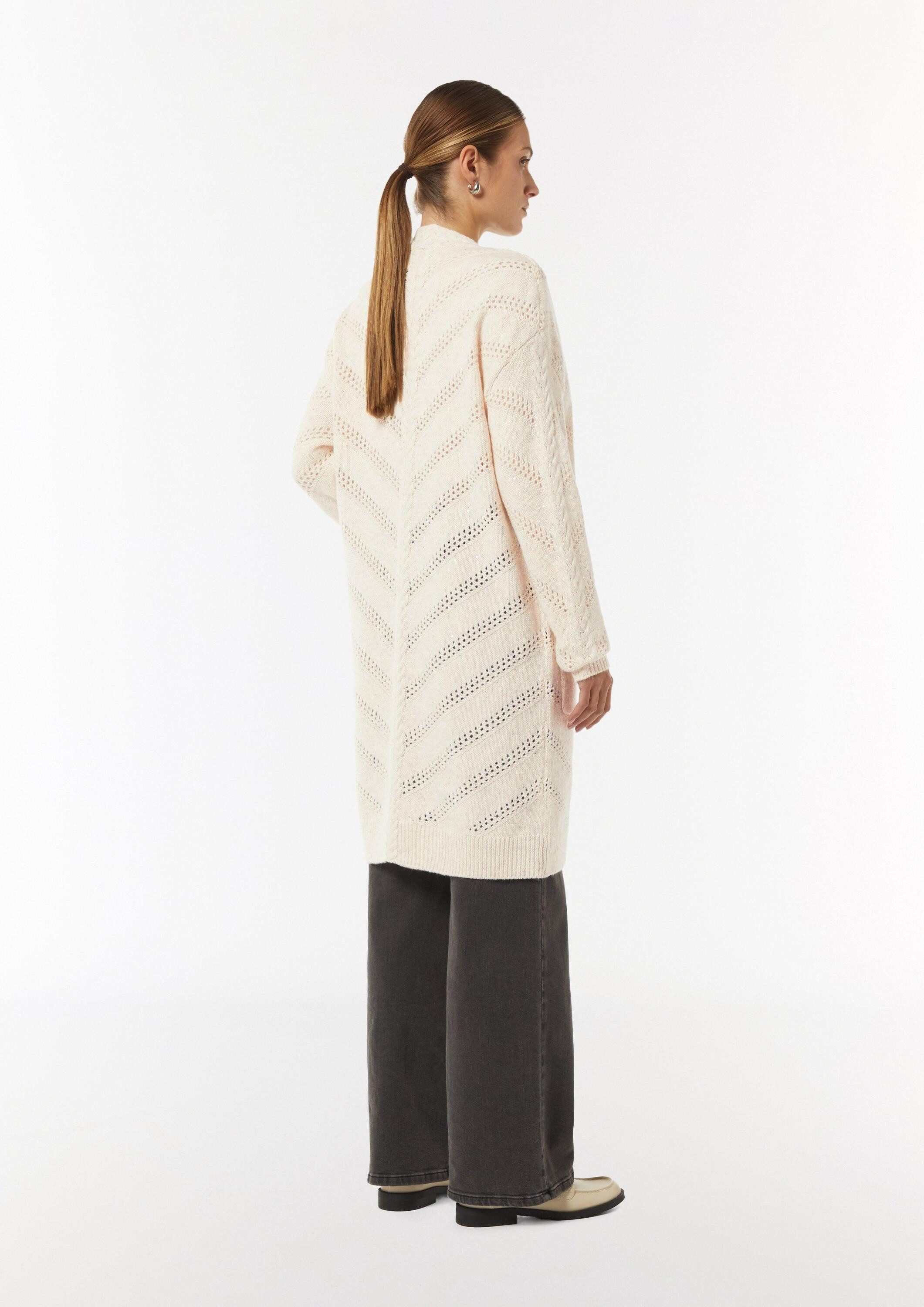 comma Cardigan Strickjacke Strickcardigan mit zarten Pailletten