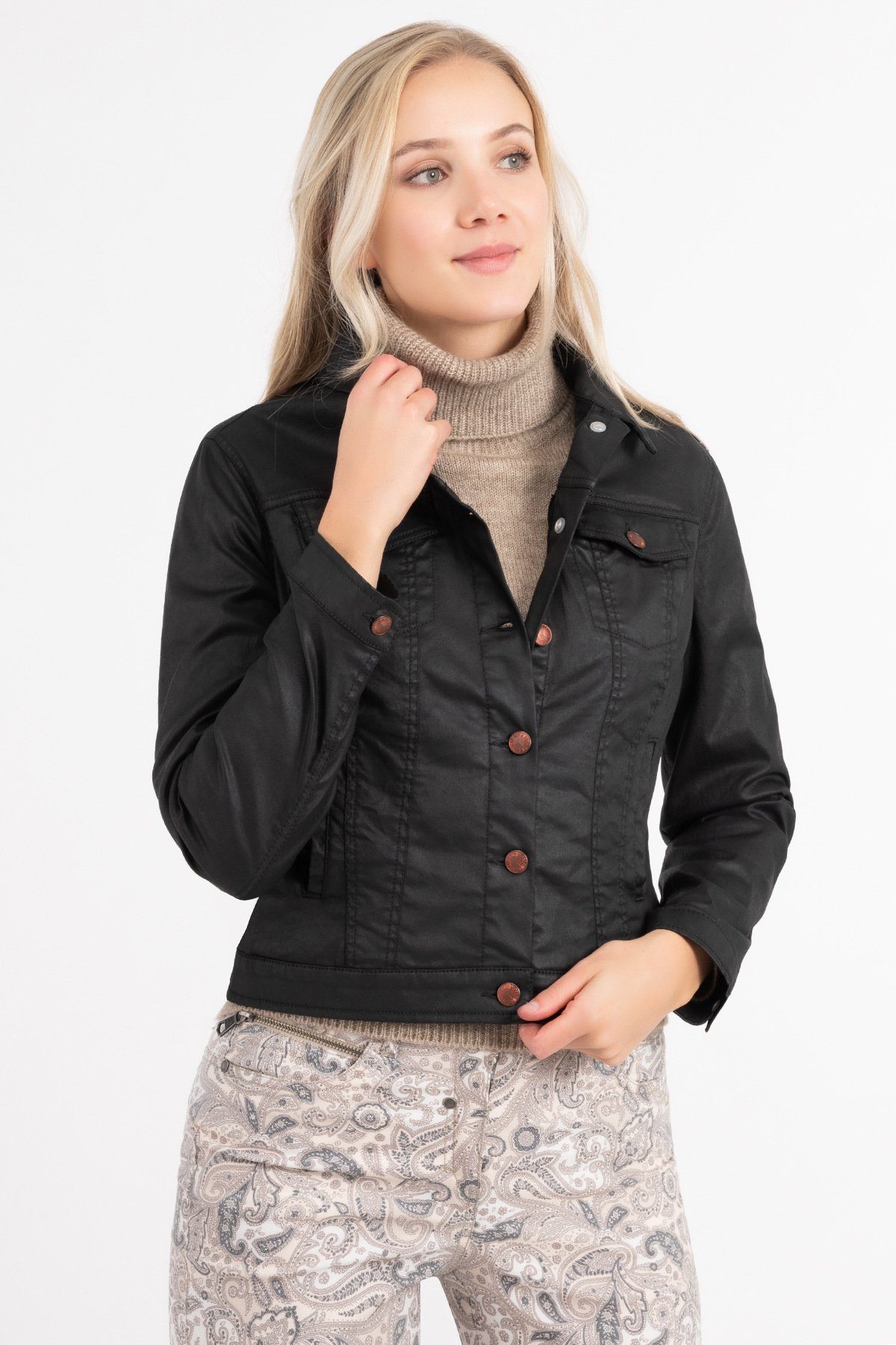 Recover Pants Blouson Damen Jacke in Lederoptik in gerader Silhouette