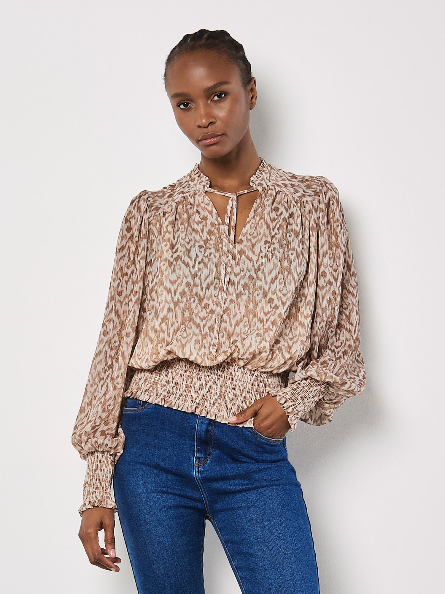Apricot Blusentop Lurex Ikat Bluse zum günstig online kaufen