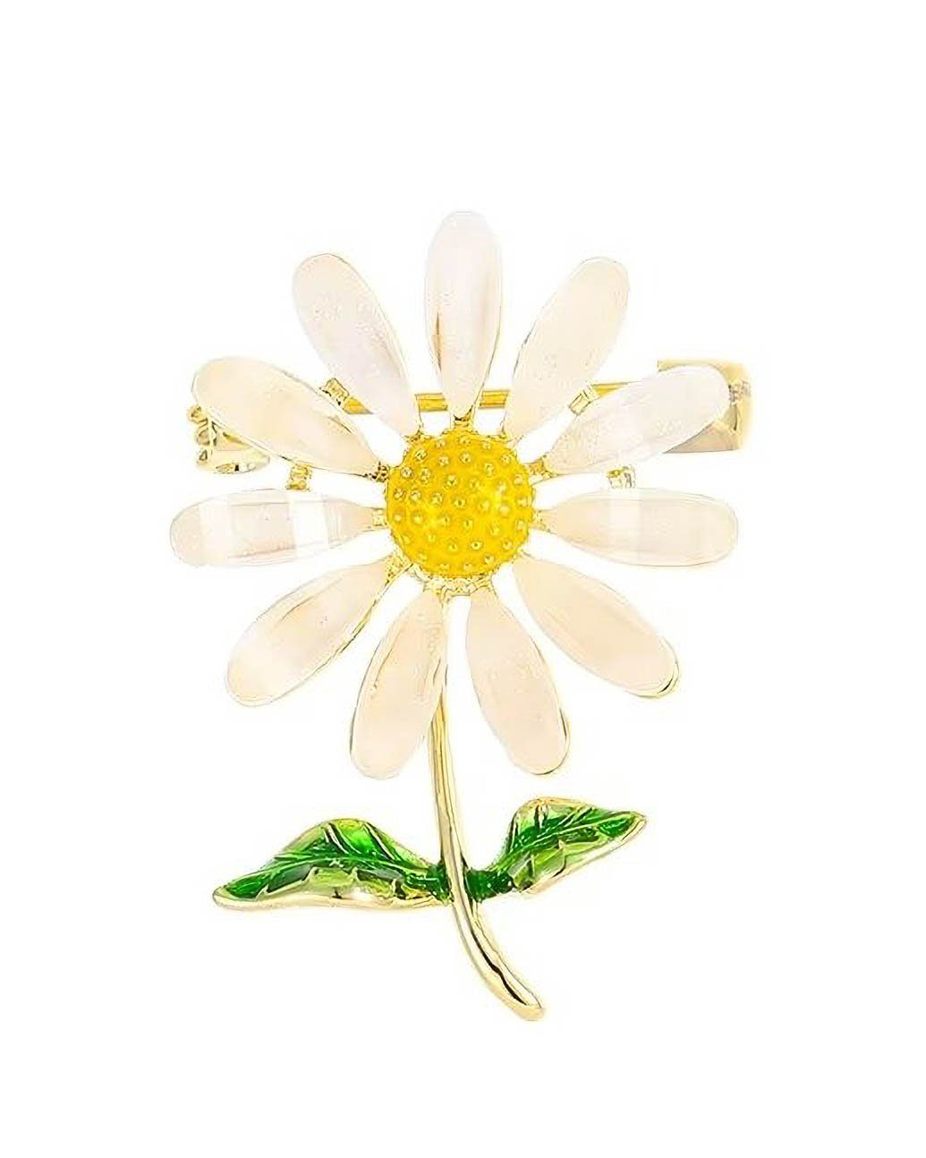 MayTree Brosche "Gänseblümchen", Metallbrosche in Form eines Gänseblümchens