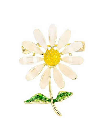 MayTree Brosche "Gänseblümchen", Metallbrosche in Form eines Gänseblümchens