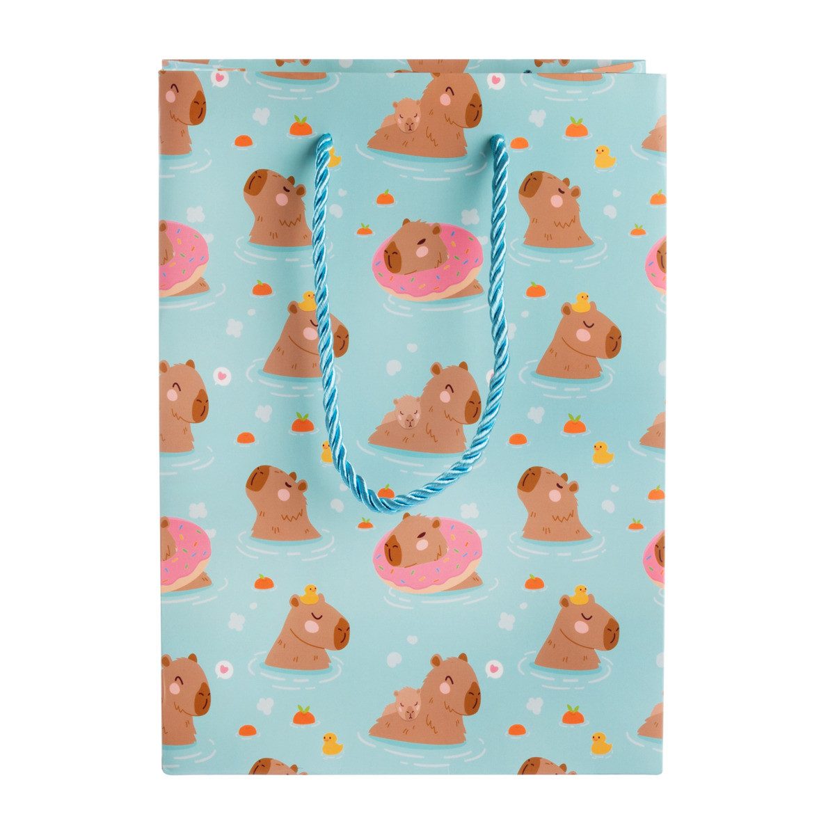 Idena Tragetasche Idena Geschenktasche Capybara blau 25x34x9cm 250g – Bild 2 von 5