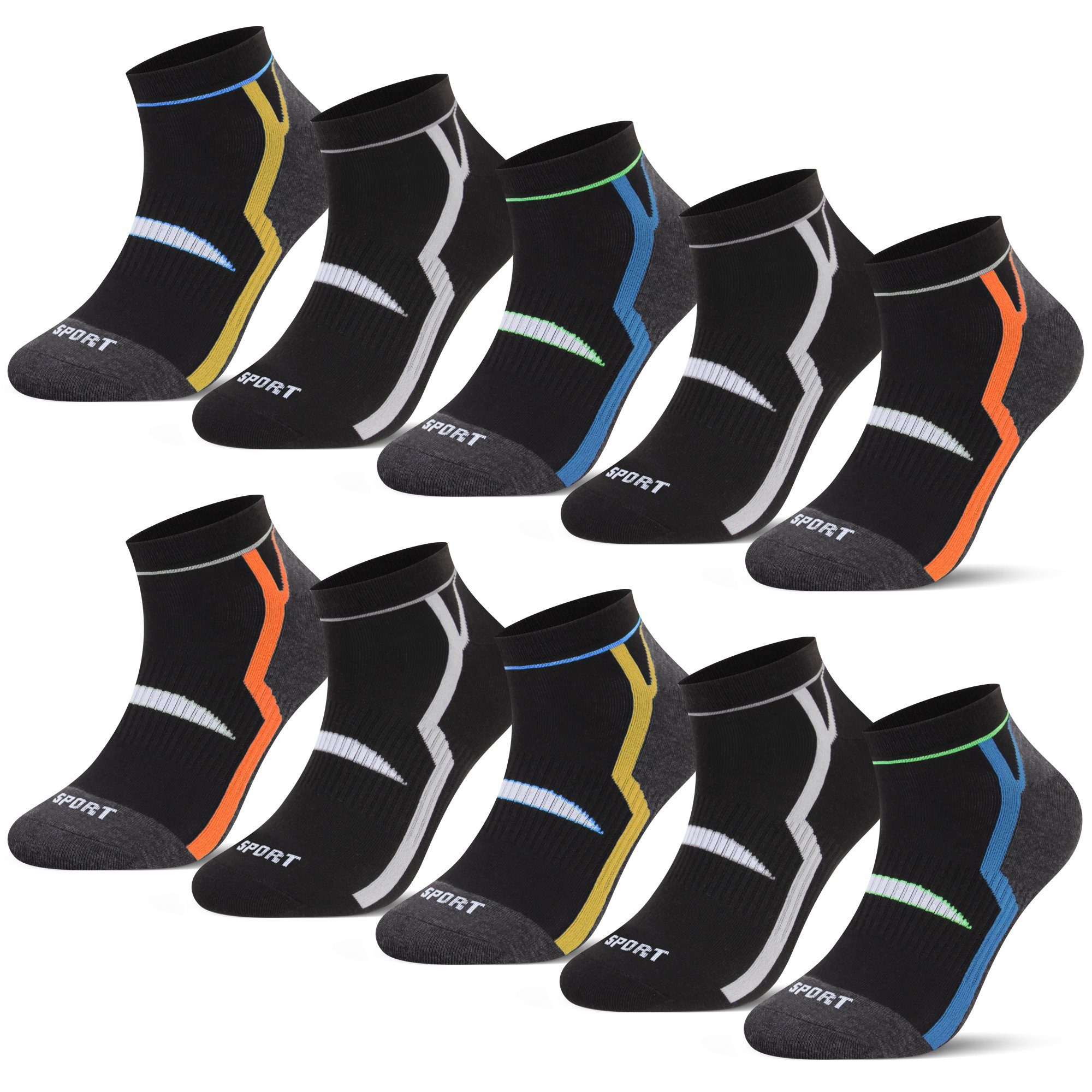 L&K Sportsocken 2303 (10er-Pack) Herren Sneaker Socken aus Baumwolle