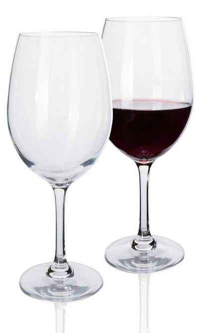 Gläser-Set Tiamo Rotwein Glas 2 Stück (20,7 oz) 590 ml, Camping Wein Gläser aus Kunststoff bruchfest kratzfest