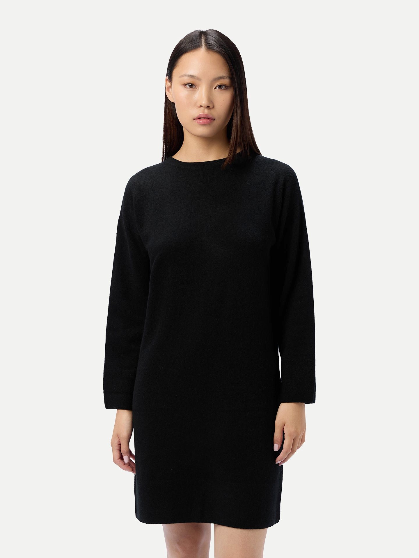 GOBI Cashmere Strickkleid Strickkleid mit Rundhalsausschnitt