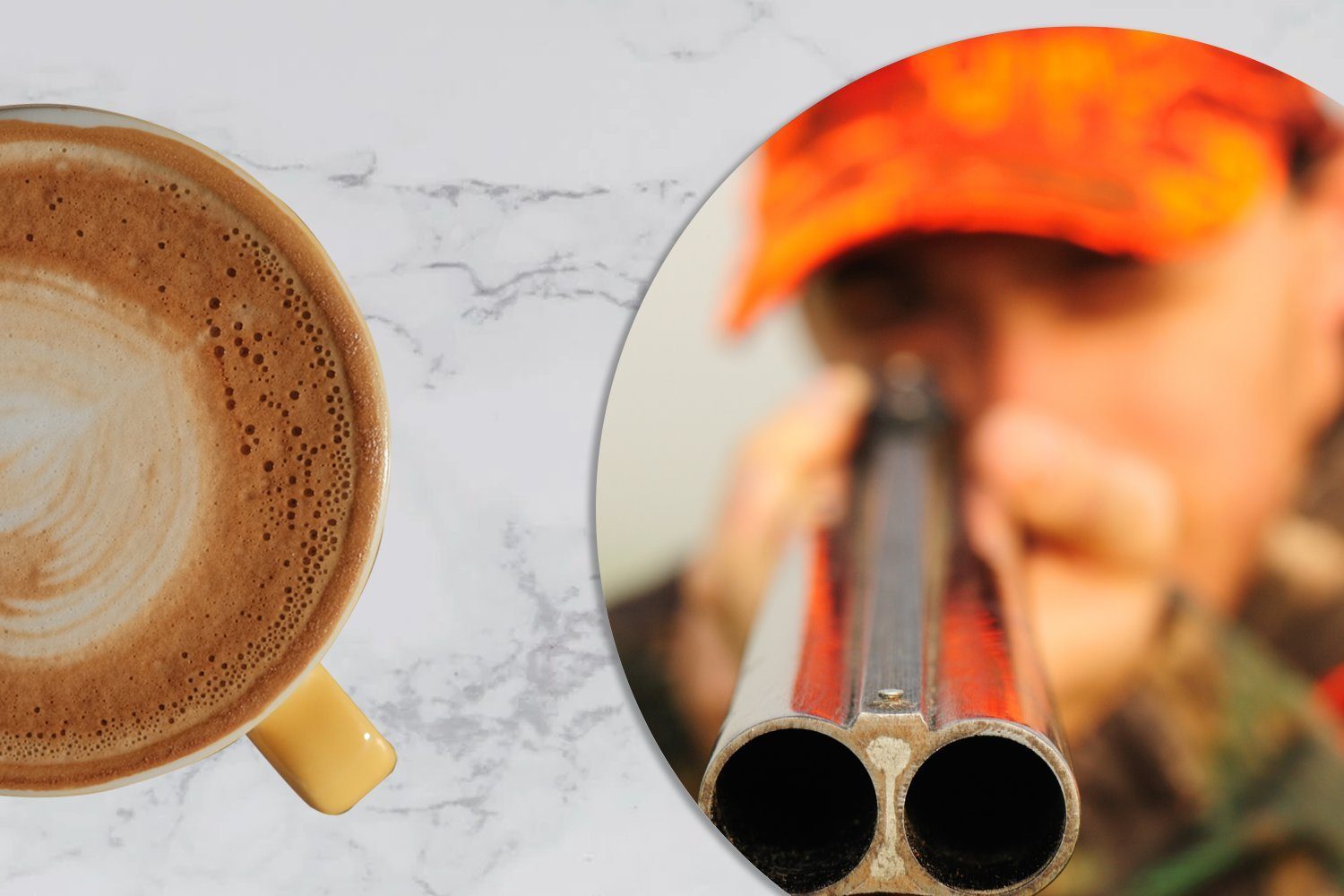 Zubehör MuchoWow richtet, Gewehr auf Becher sein Nahaufnahme 6-tlg., Tasse, die der für Korkuntersetzer, Tassenuntersetzer, Gläser, eines Jägers, Kamera Glasuntersetzer Getränkeuntersetzer,