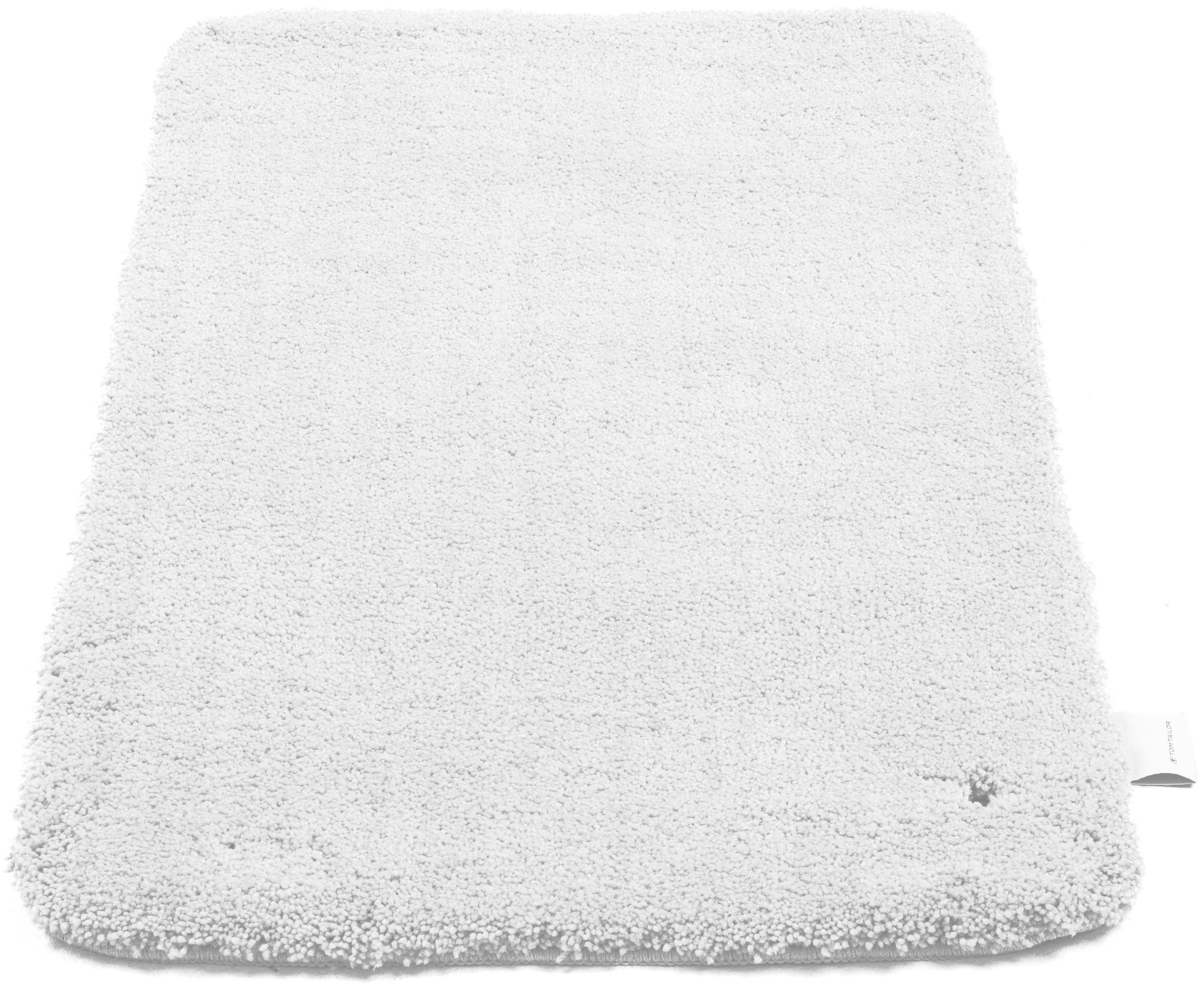 Badematte Cozy Bath UNI TOM TAILOR HOME, Höhe 27 mm, rutschhemmend beschichtet, fußbodenheizungsgeeignet, Polyester, rechteckig, Badteppich, Uni Farben, rechteckig, rund und oval erhältlich weiß