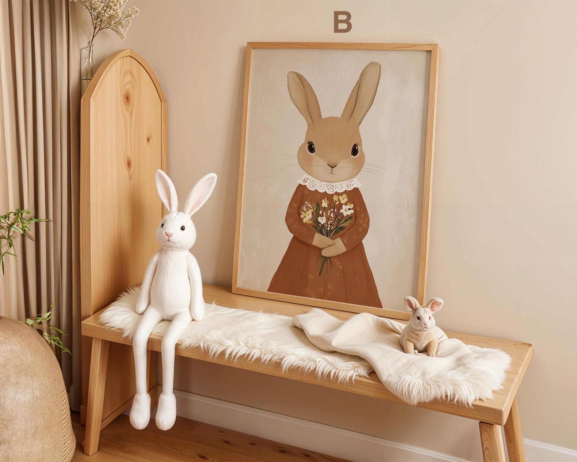 JUSTGOODMOOD Poster süße Hasen Kinderzimmer Geschenkidee für Kinder Babyzimmer Deko Modern, B (1 St) – Bild 4 von 5