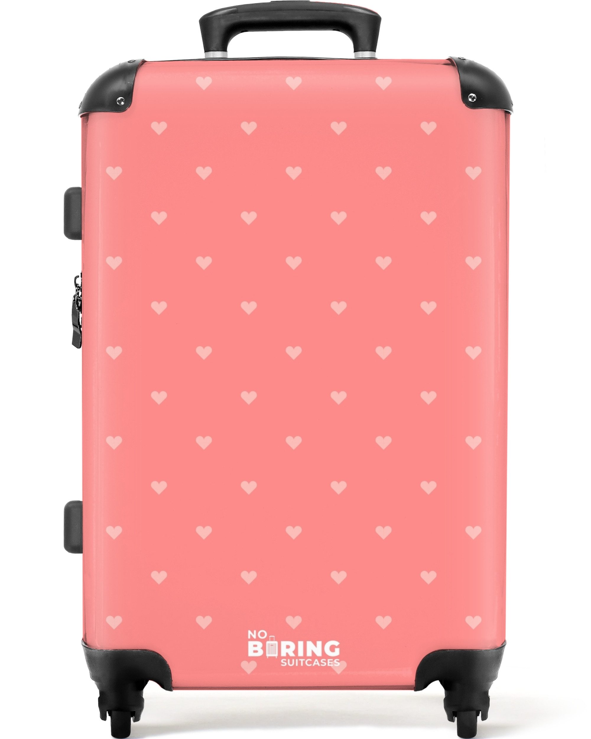 NoBoringSuitcases.com© Hartschalen-Trolley Rosa Herzen 67 cm günstig online kaufen