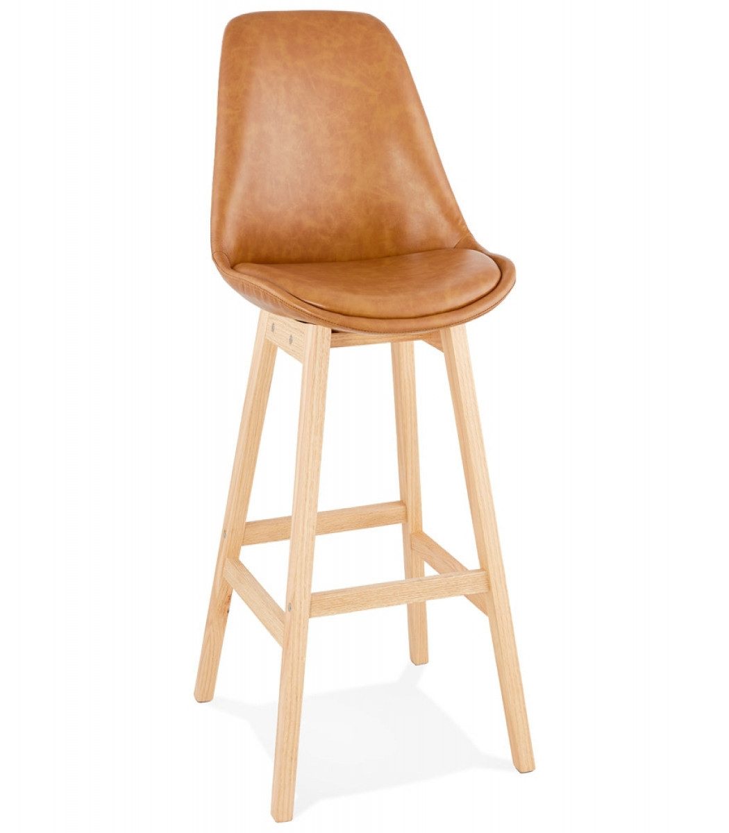 Barhocker Barhocker mit Hoher Rückenlehne aus Eichenholz Modernes Design