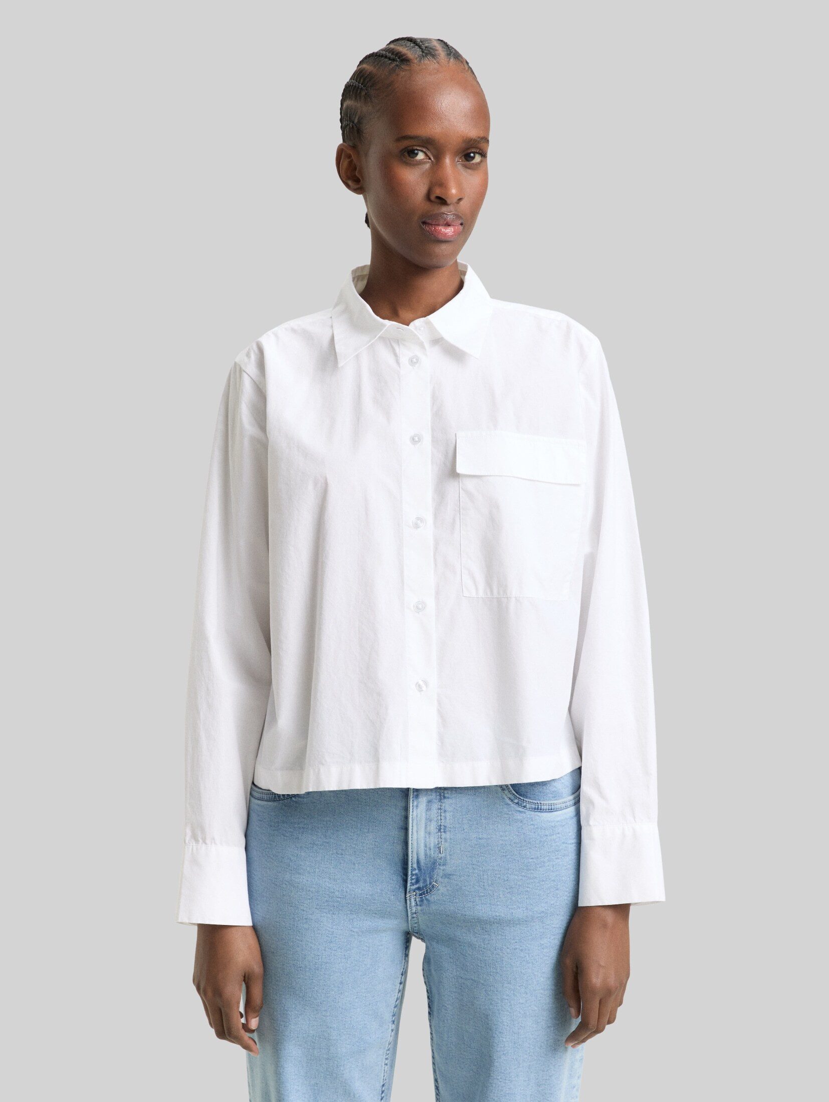 TOM TAILOR Denim Langarmbluse Blusen & Shirts Boxy Fit Hemdbluse aus Baumwolle