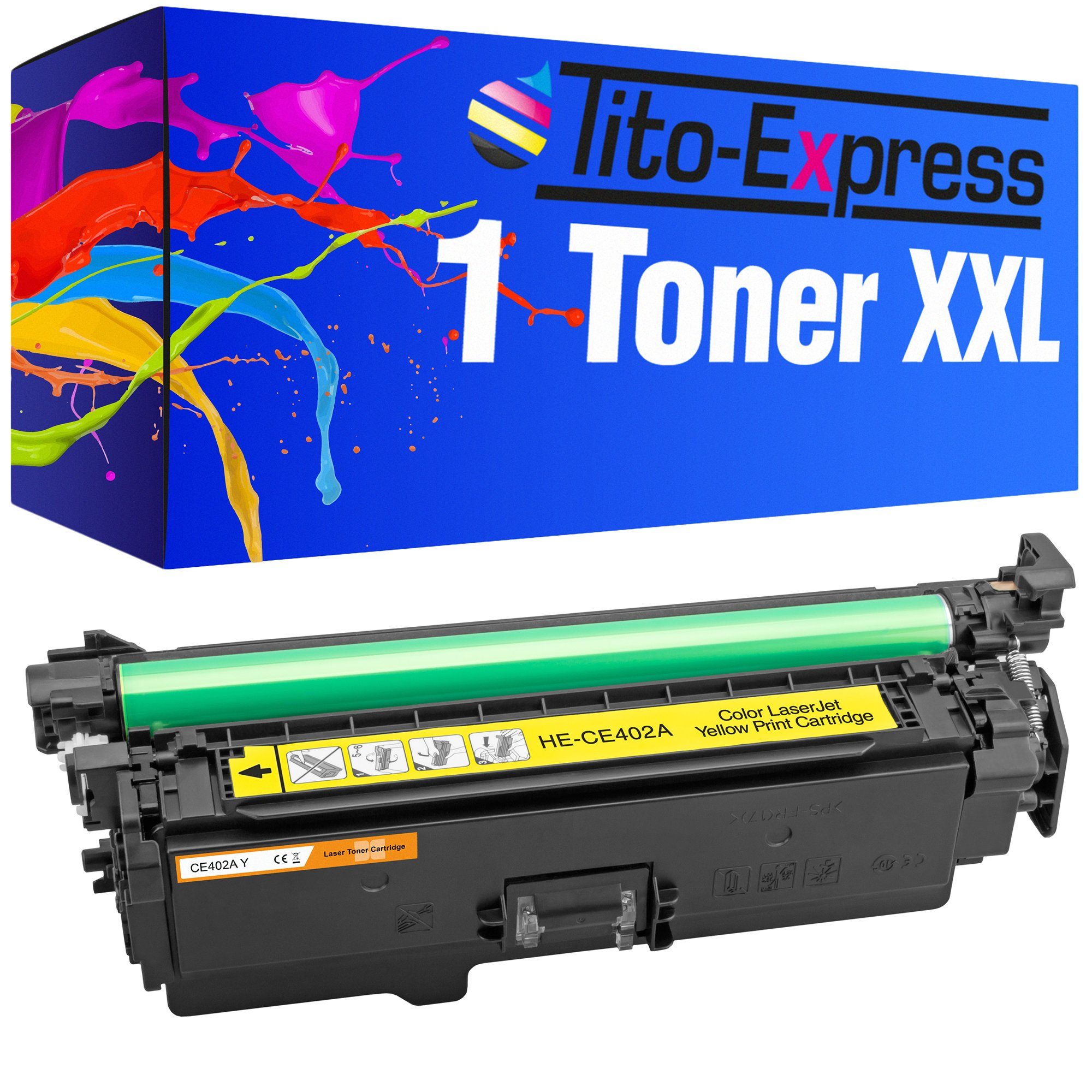 Tito-Express Tonerpatrone ersetzt HP CE 403 A HP CE 403A HPCE403A Yellow, für LaserJet Enterprise 500 Color M551 M551n M551dn M551xh MFP M570