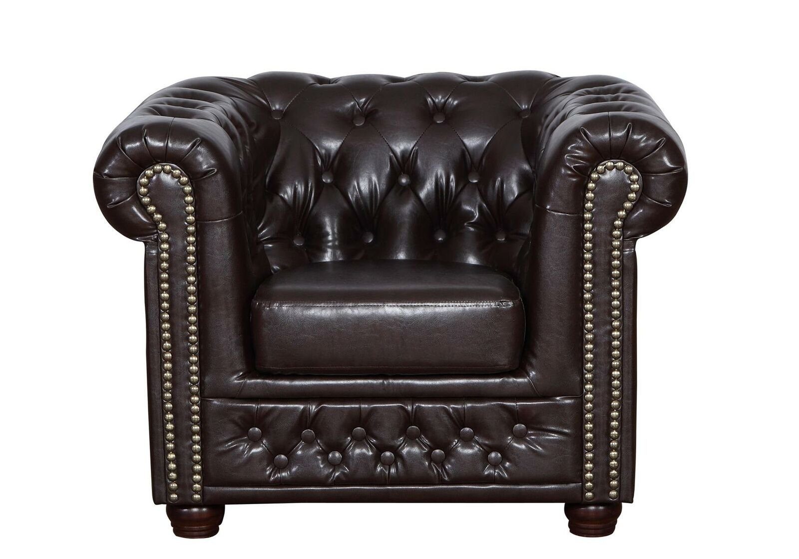 JVmoebel Sessel, Chesterfield Sessel Fernseh Couch 1 Sitzer Sofa Textil Leder Couchen Polster Neu