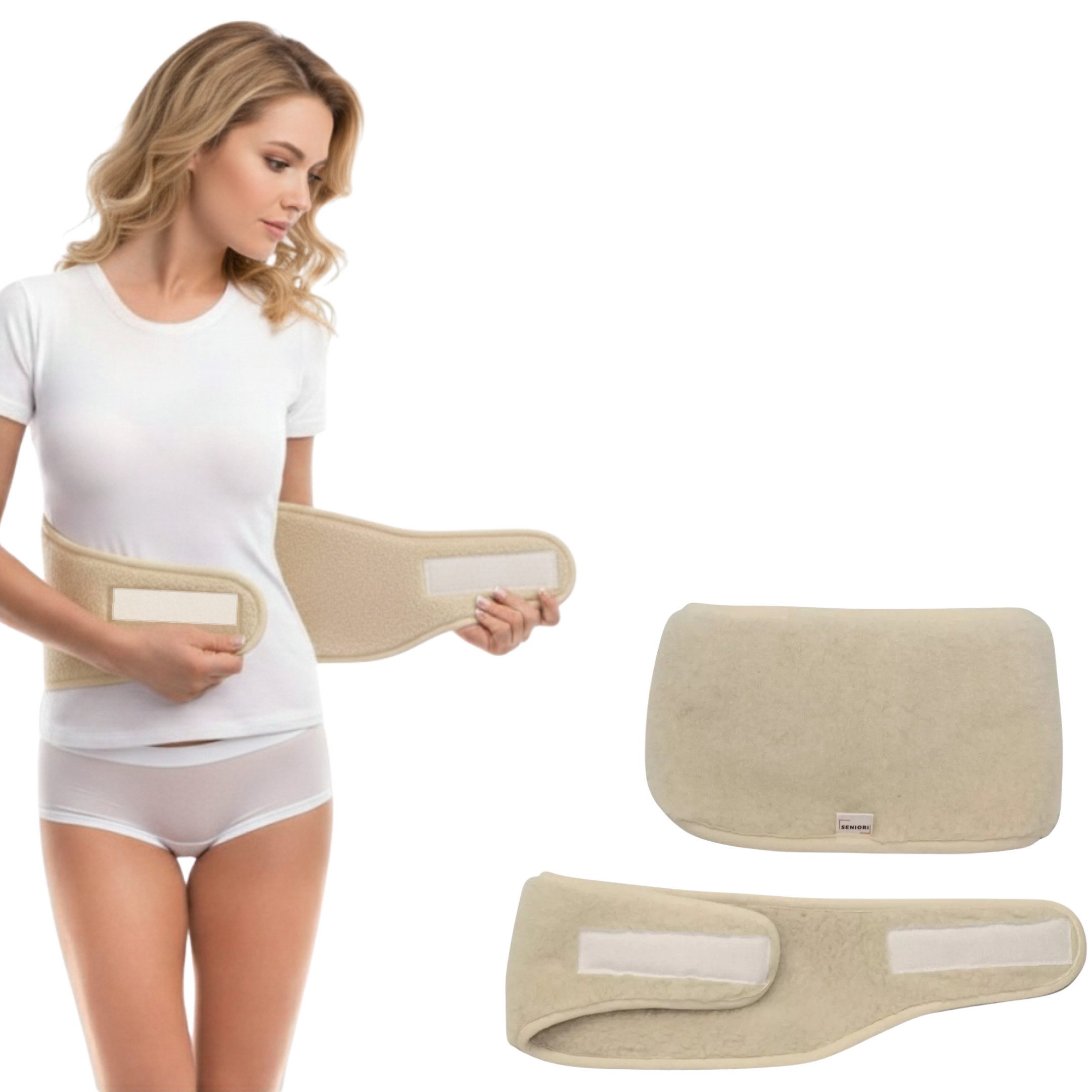 Seniori Nierengurt Nierenwärmer mit 60 % Wolle XS- 3XL Wärmegürtel für Rücken & Nieren, Nierengurt_S